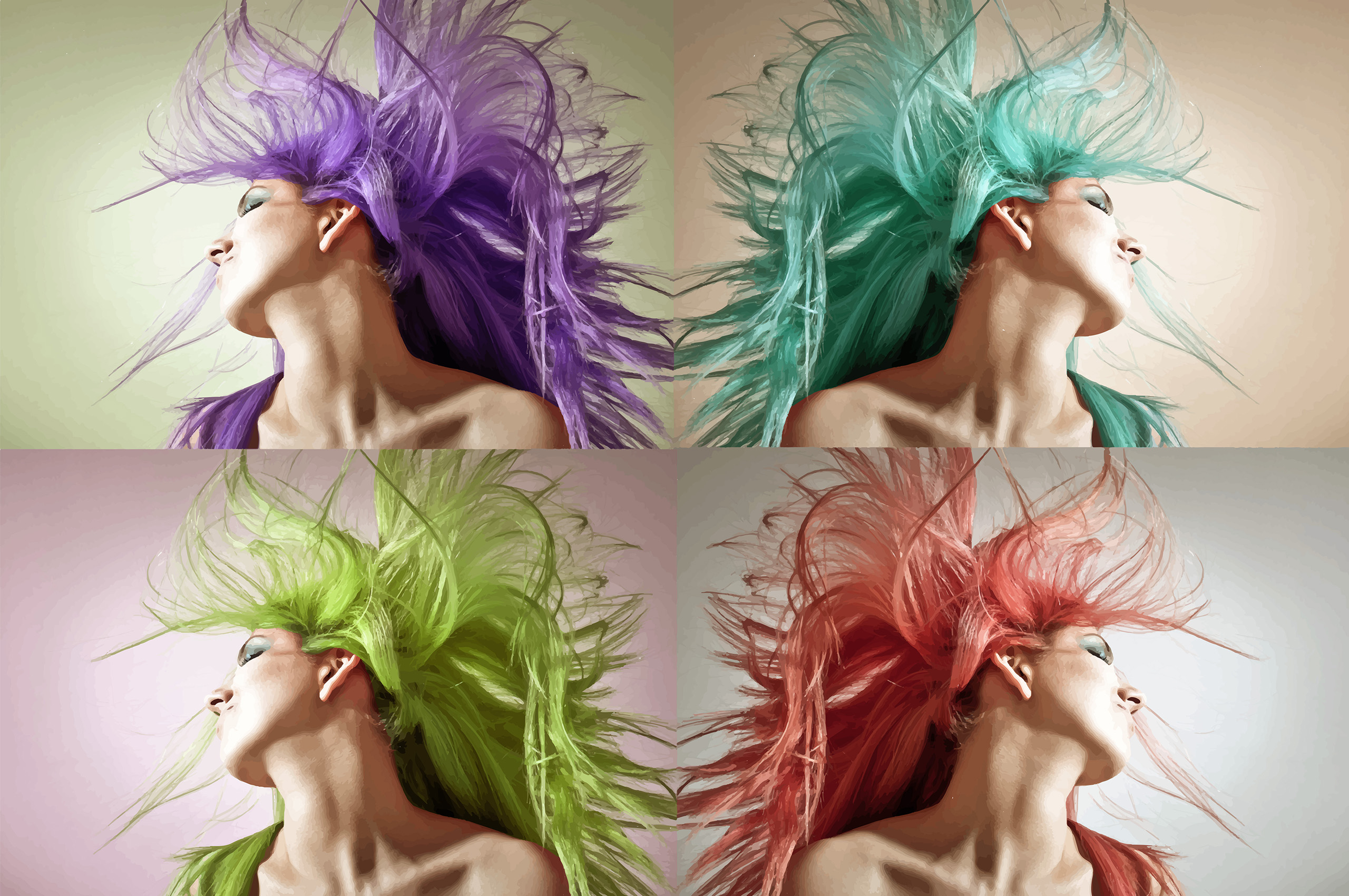 People 2560x1700 model hair   colorful dyed hair women poster portrait violet cyan green orange