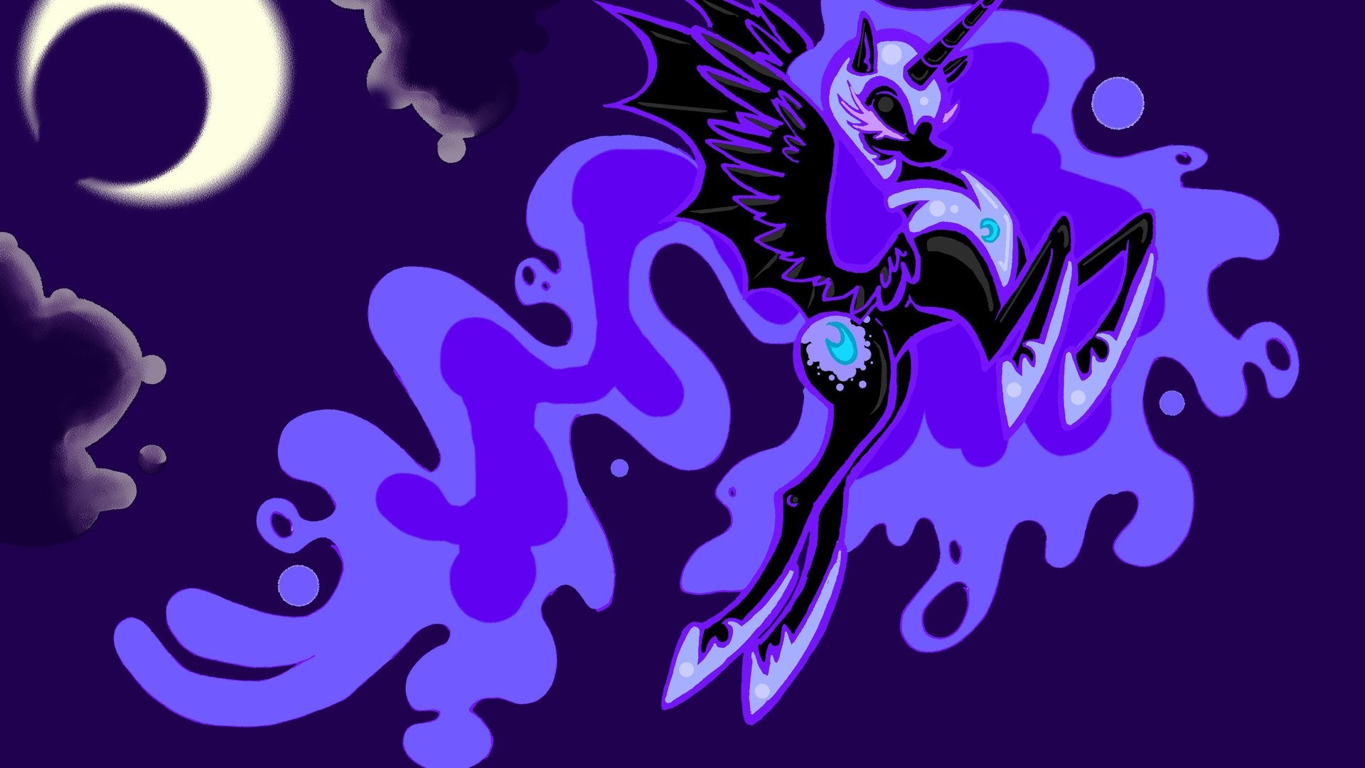 General 1920x1080 My Little Pony Princess Luna Nightmare Moon purple purple background