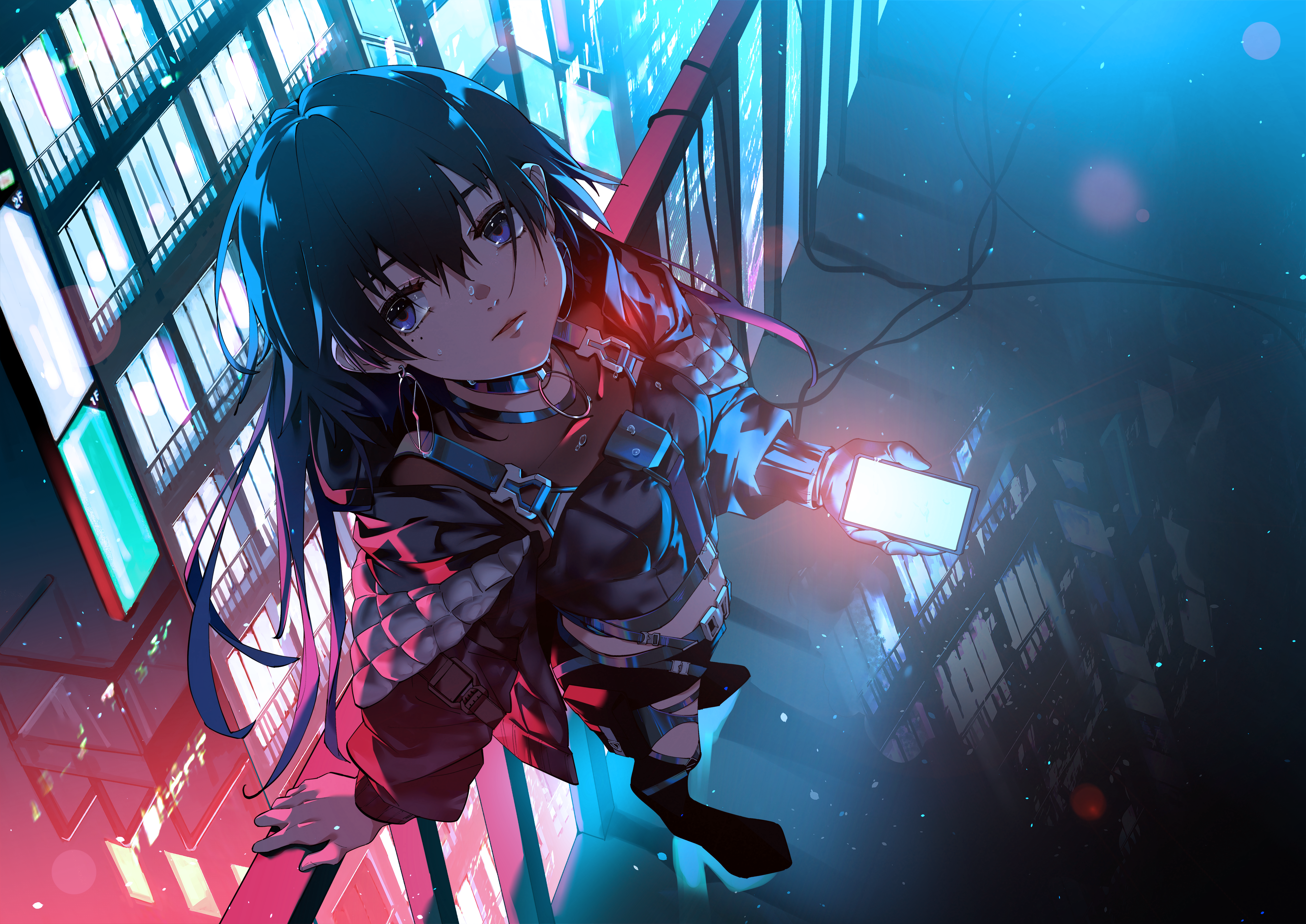 Anime 5787x4093 anime anime girls city lights