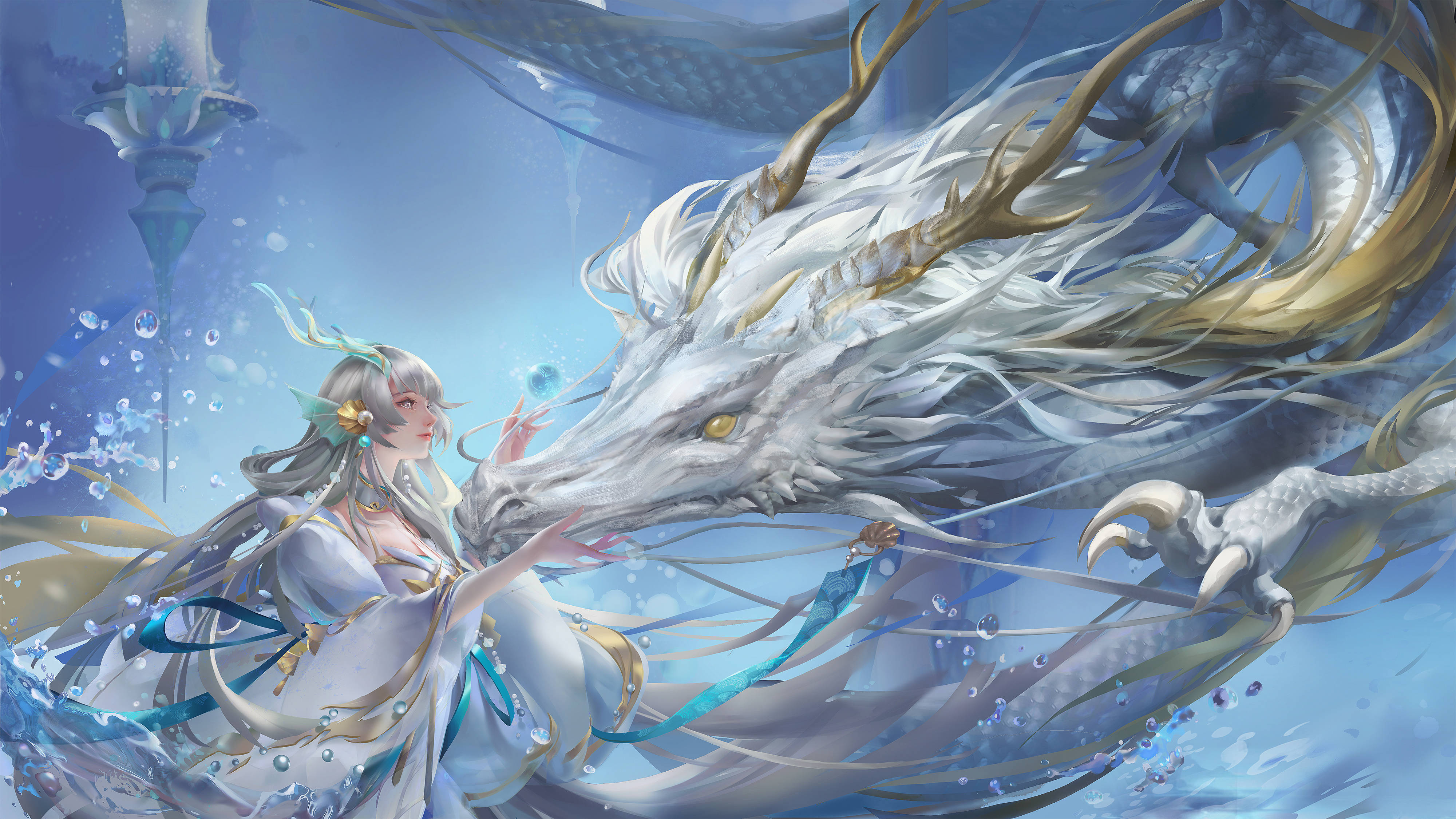 Anime 4000x2250 dragon artwork anime Chinese dragon