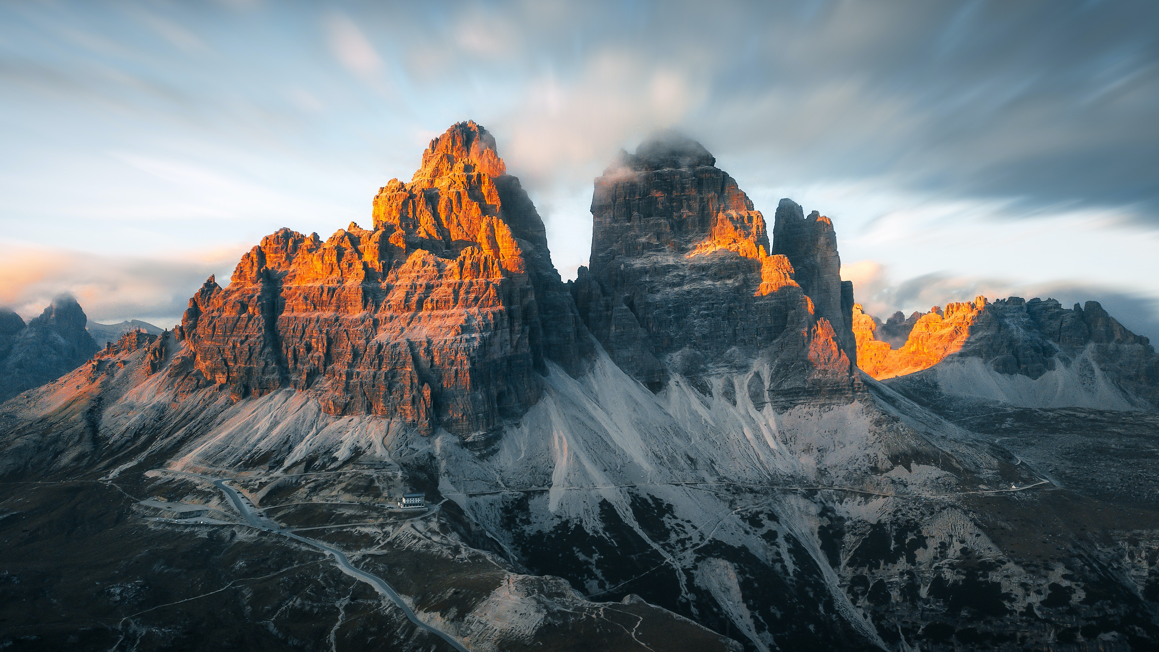 General 3840x2160 Italy Three Peaks of Lavaredo clouds sky mountains snow landscape nature