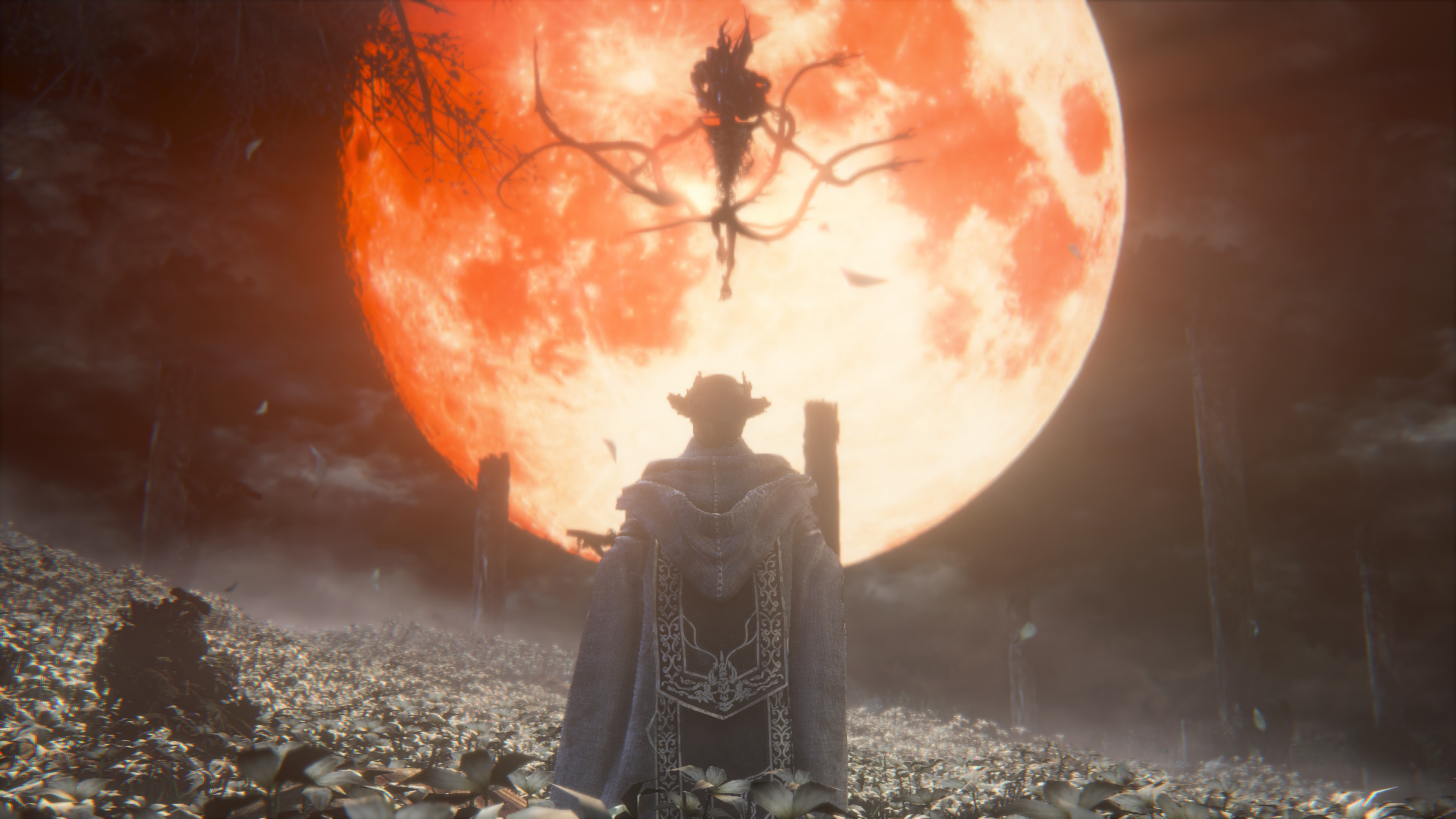 General 3840x2160 Bloodborne Hunter (Bloodborne) red moon video games Playstation 5 PlayStation PlayStation Share video game characters From Software