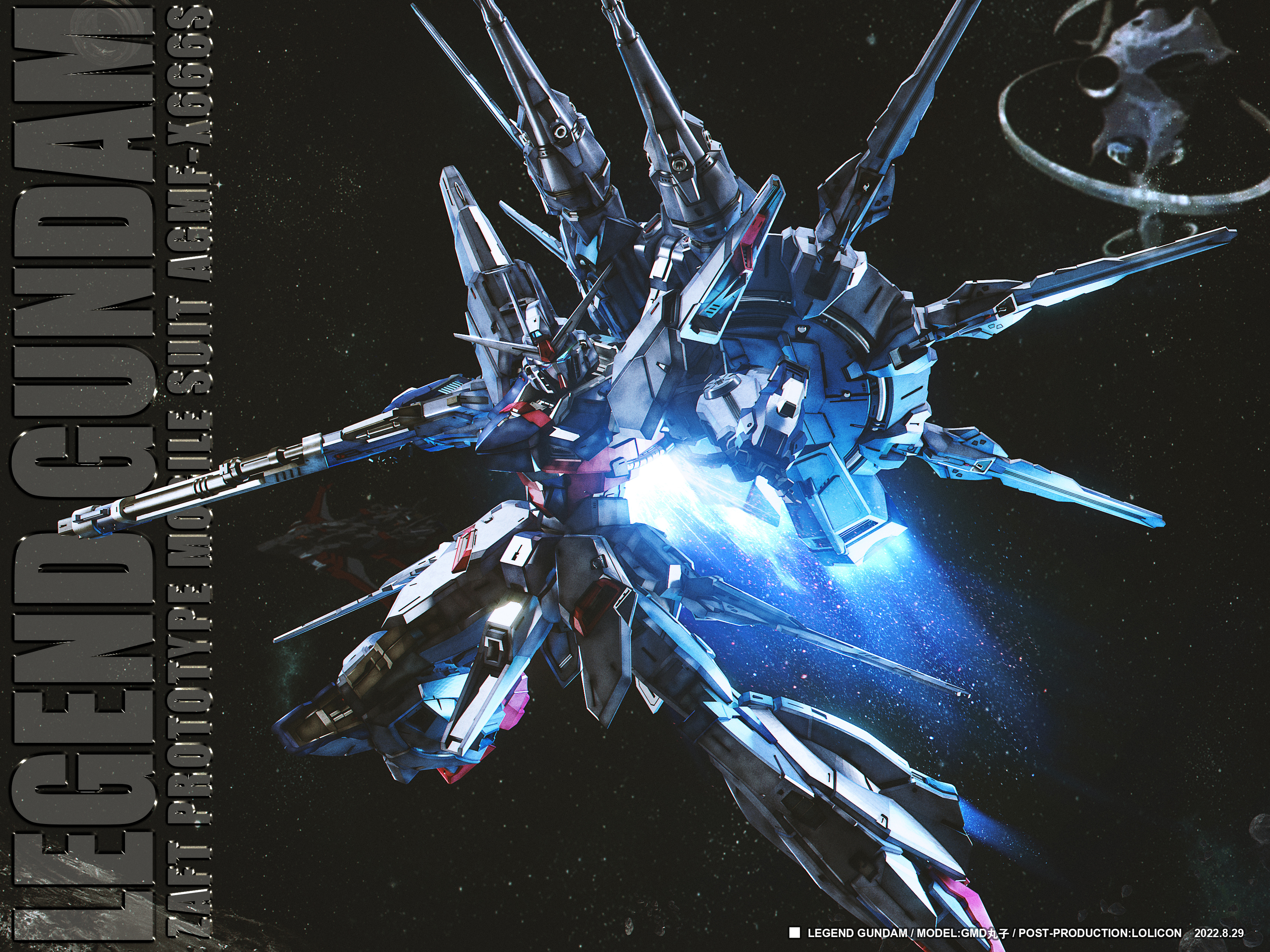 Anime 3393x2544 anime mechs Mobile Suit Gundam SEED Destiny Super Robot Taisen Gundam Legend Gundam artwork digital art fan art
