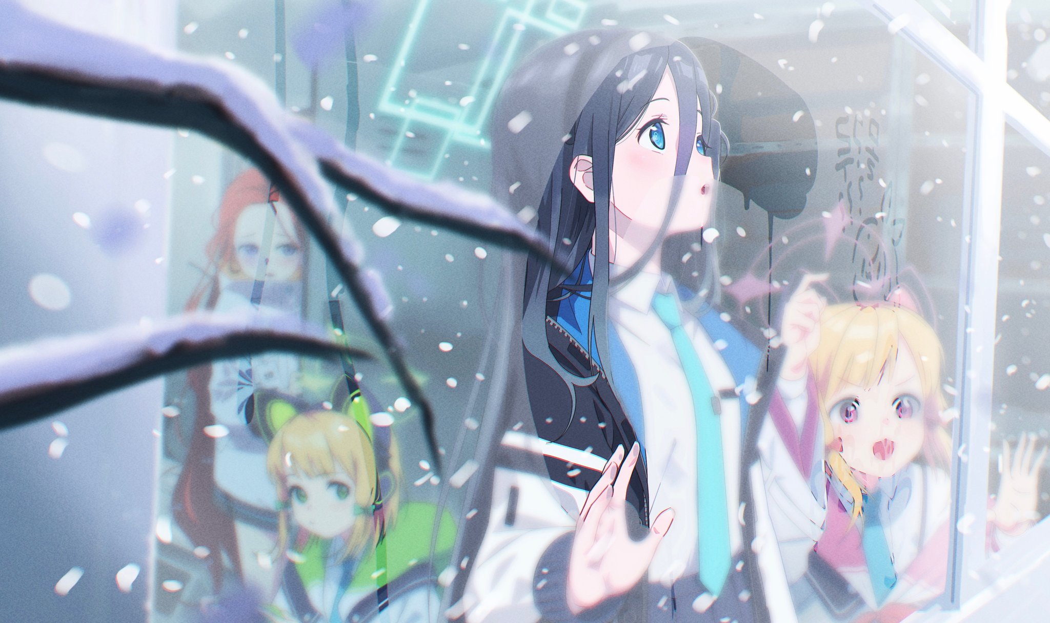 General 2048x1216 Blue Archive anime girls mist snow