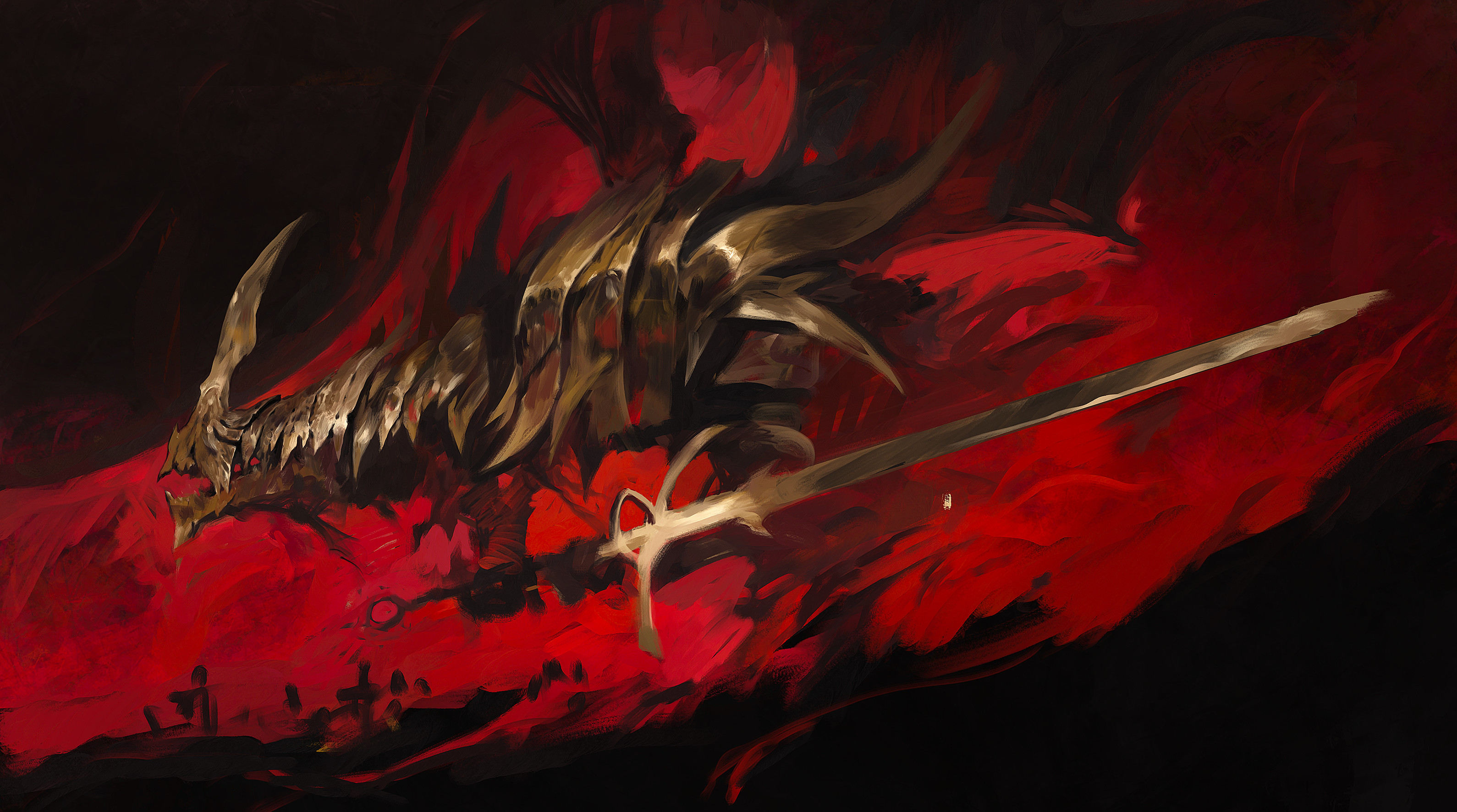 General 3179x1772 dragon creature artwork fantasy art sword