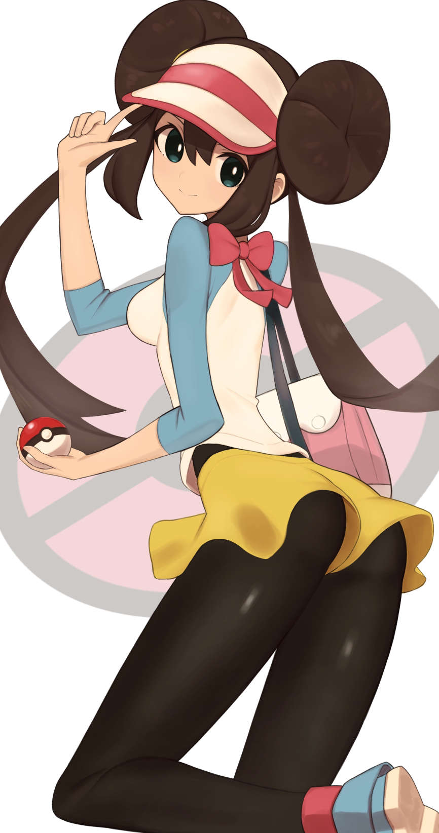 Anime 866x1645 anime anime girls Pokémon Rosa (Pokémon) long hair twintails brunette solo artwork digital art fan art hat Poke Ball