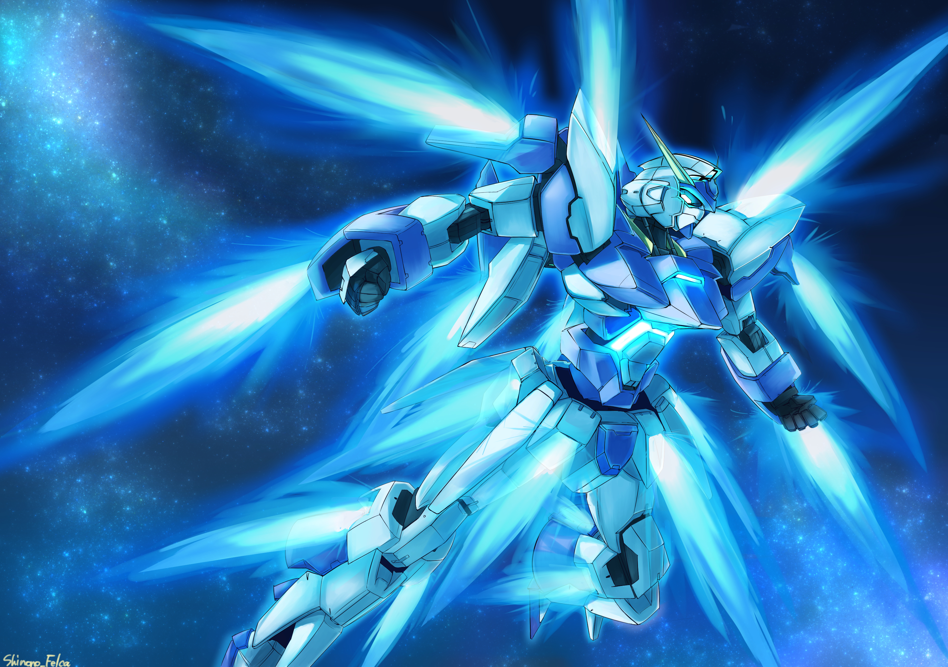 Anime 3242x2280 Gundam AGE-FX anime mechs Mobile Suit Gundam AGE Super Robot Taisen Gundam artwork digital art fan art