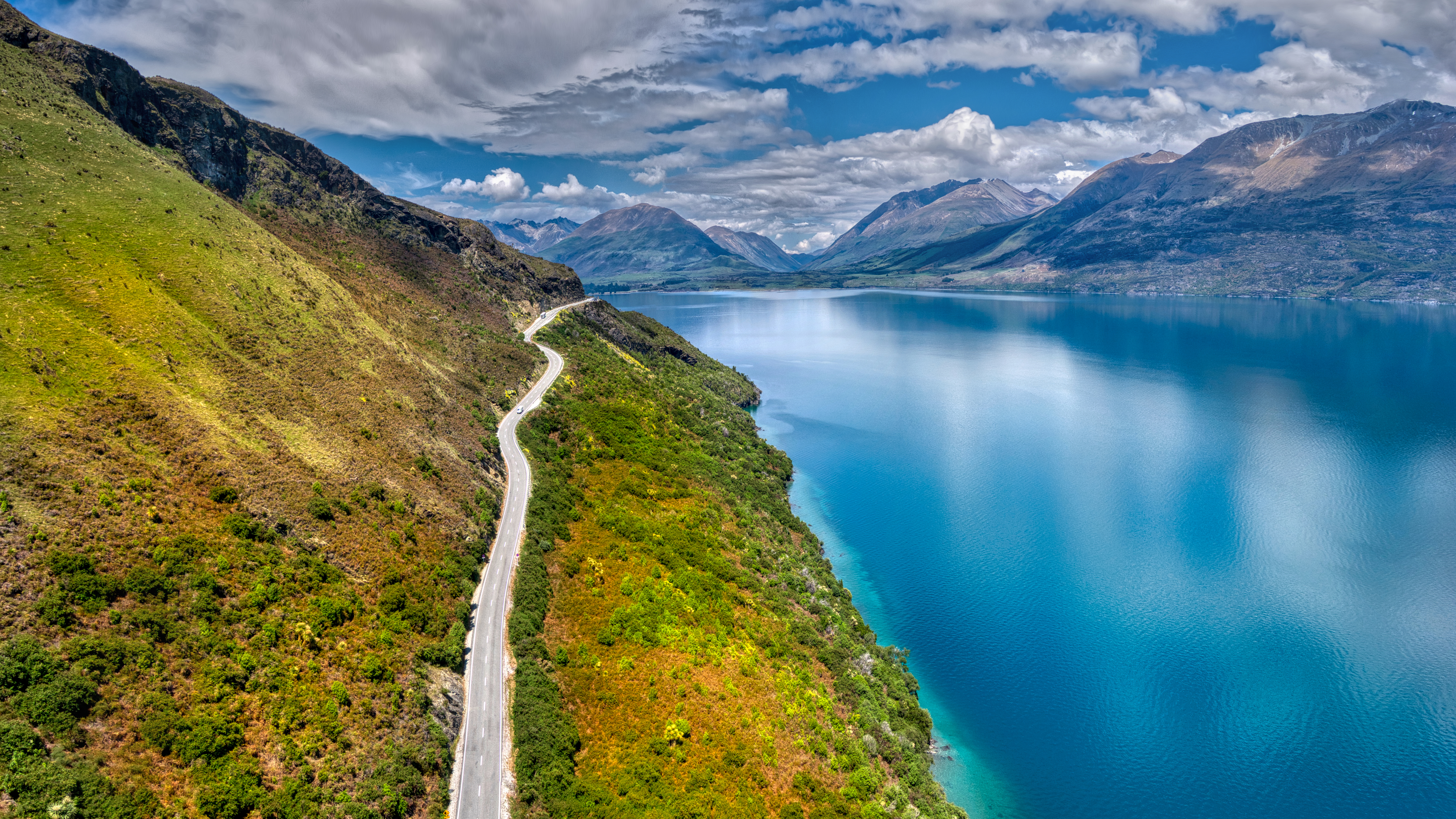 General 7680x4320 photography Trey Ratcliff landscape water mountains road sky clouds lake