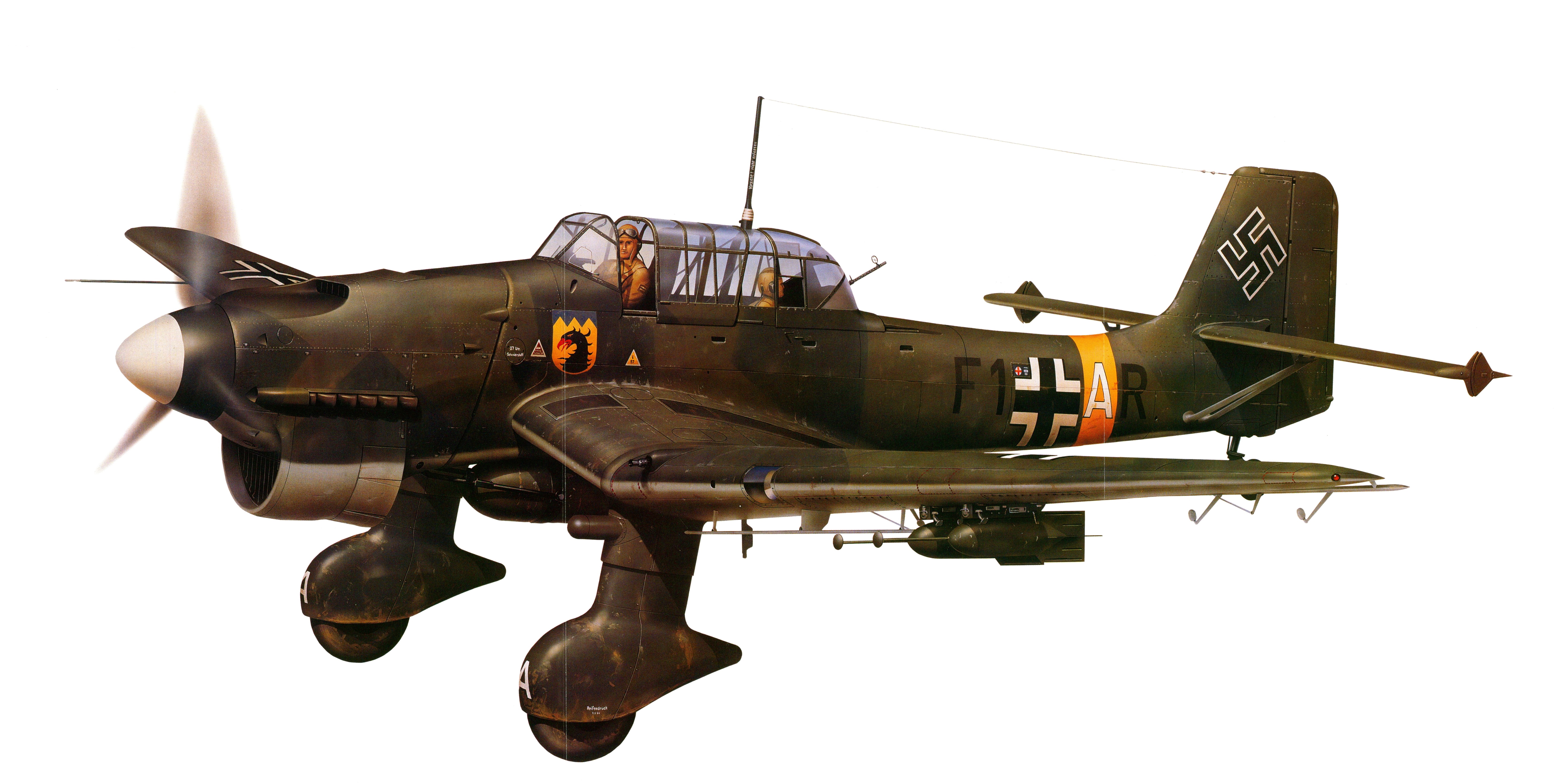 General 6680x3340 World War II military military aircraft aircraft airplane Boxart Junkers Ju-87 Stuka Dive bomber Bomber Luftwaffe Germany white background German aircraft Junkers