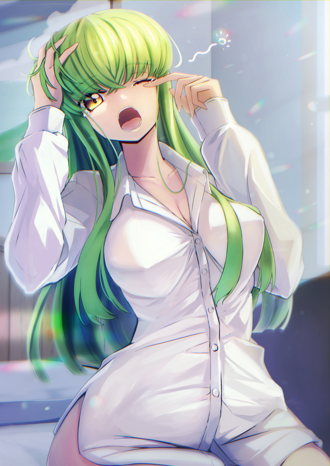 C.C, code geass, cc, anime girl, sexy, green hair, HD wallpaper