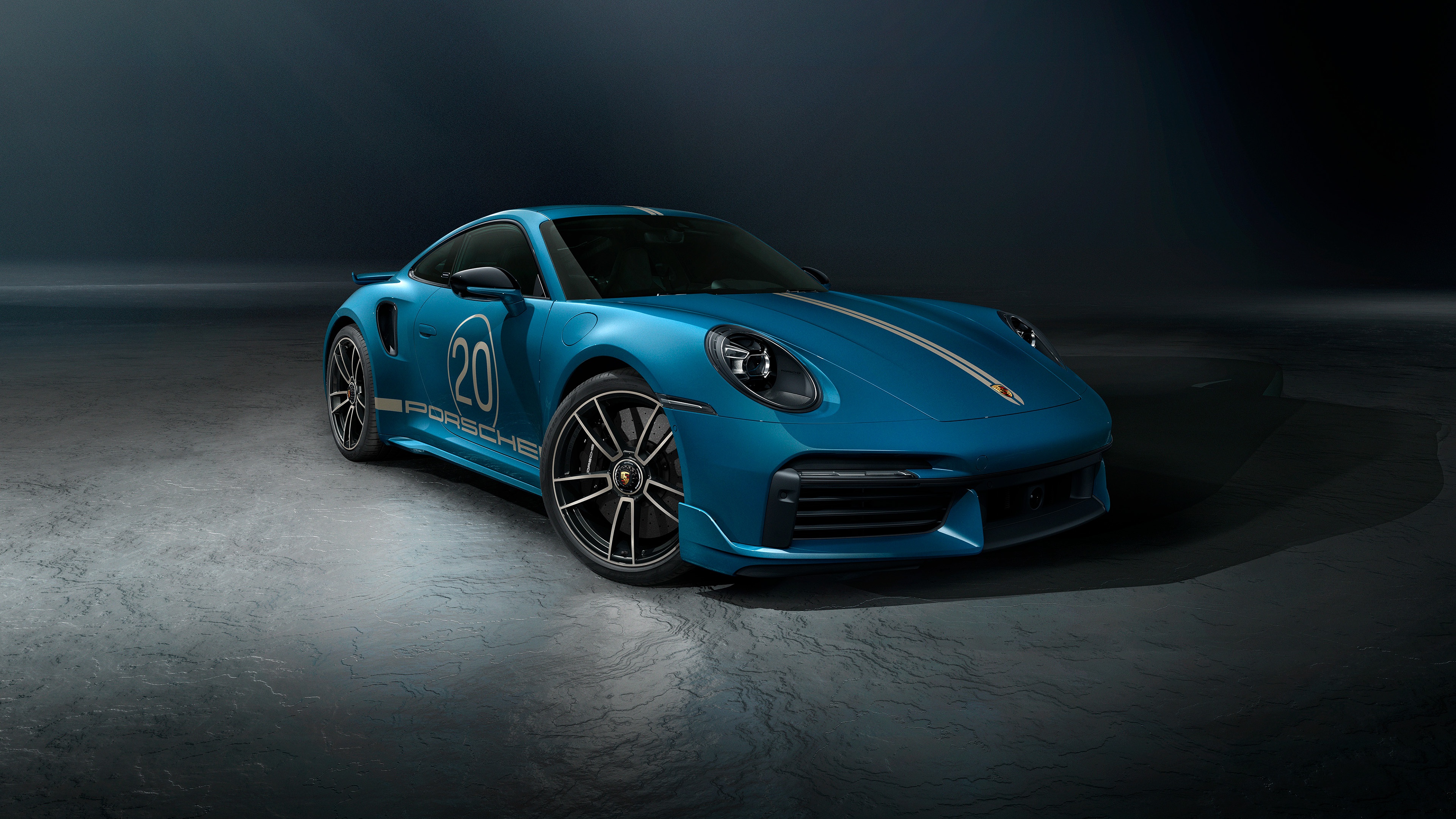 General 3840x2160 car vehicle blue cars Porsche Porshe 922 Turbo S