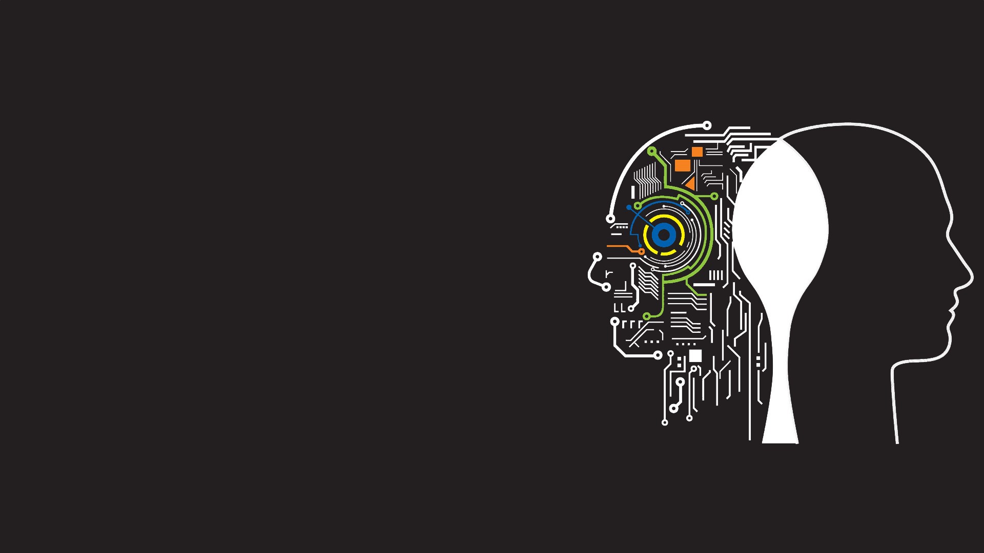 General 1920x1080 data technology head simple background black background