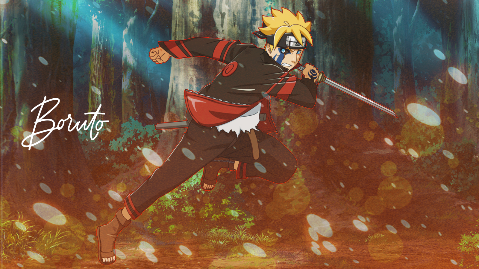 Anime 1600x900 Uzumaki Boruto Boruto: Naruto Next Generations anime sword blonde anime boys aqua eyes