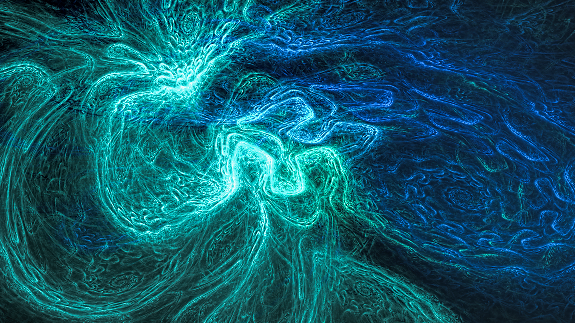 General 1920x1080 abstract fractal cyan blue turquoise
