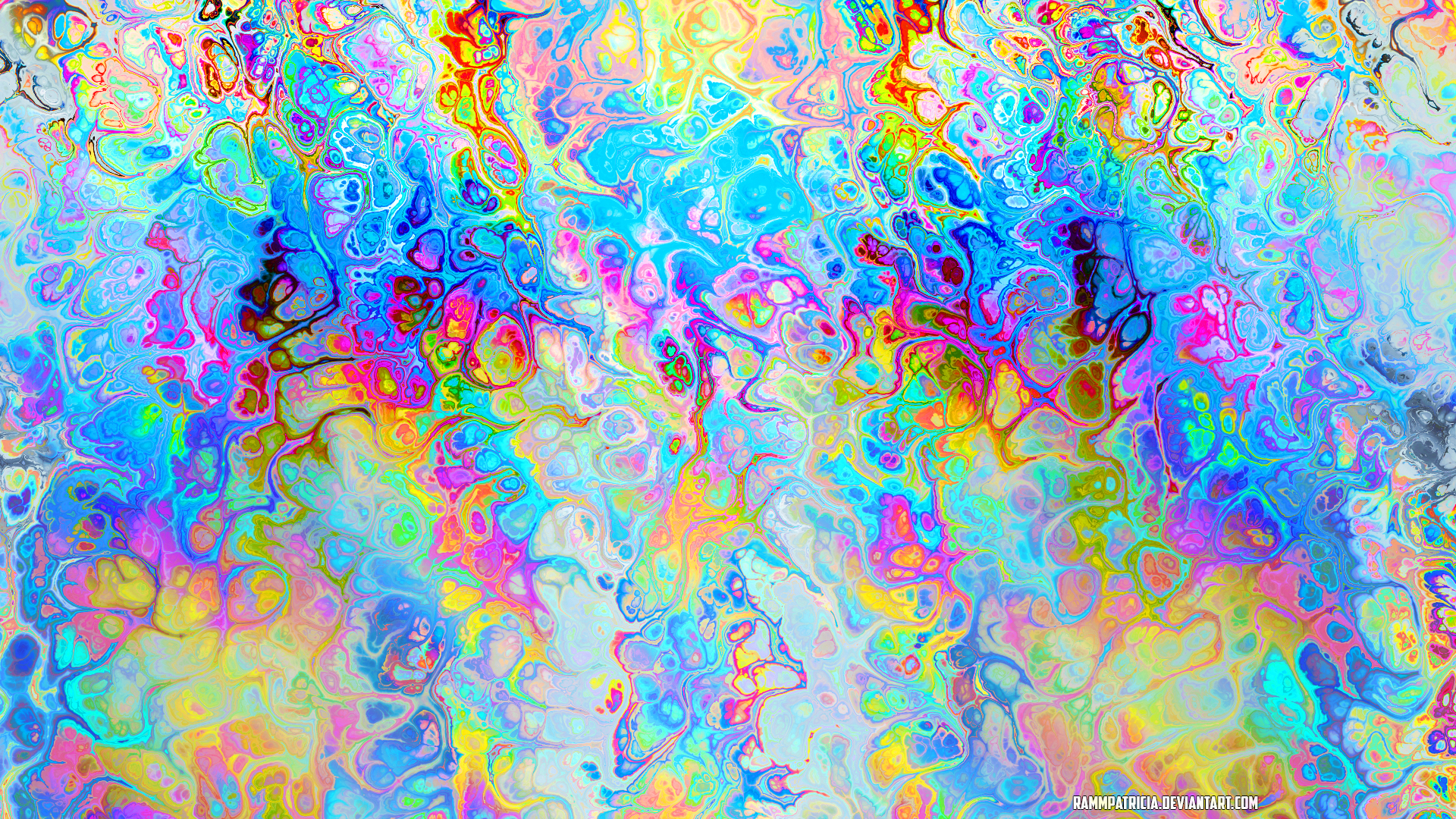 General 1920x1080 RammPatricia digital art abstract colorful cyan
