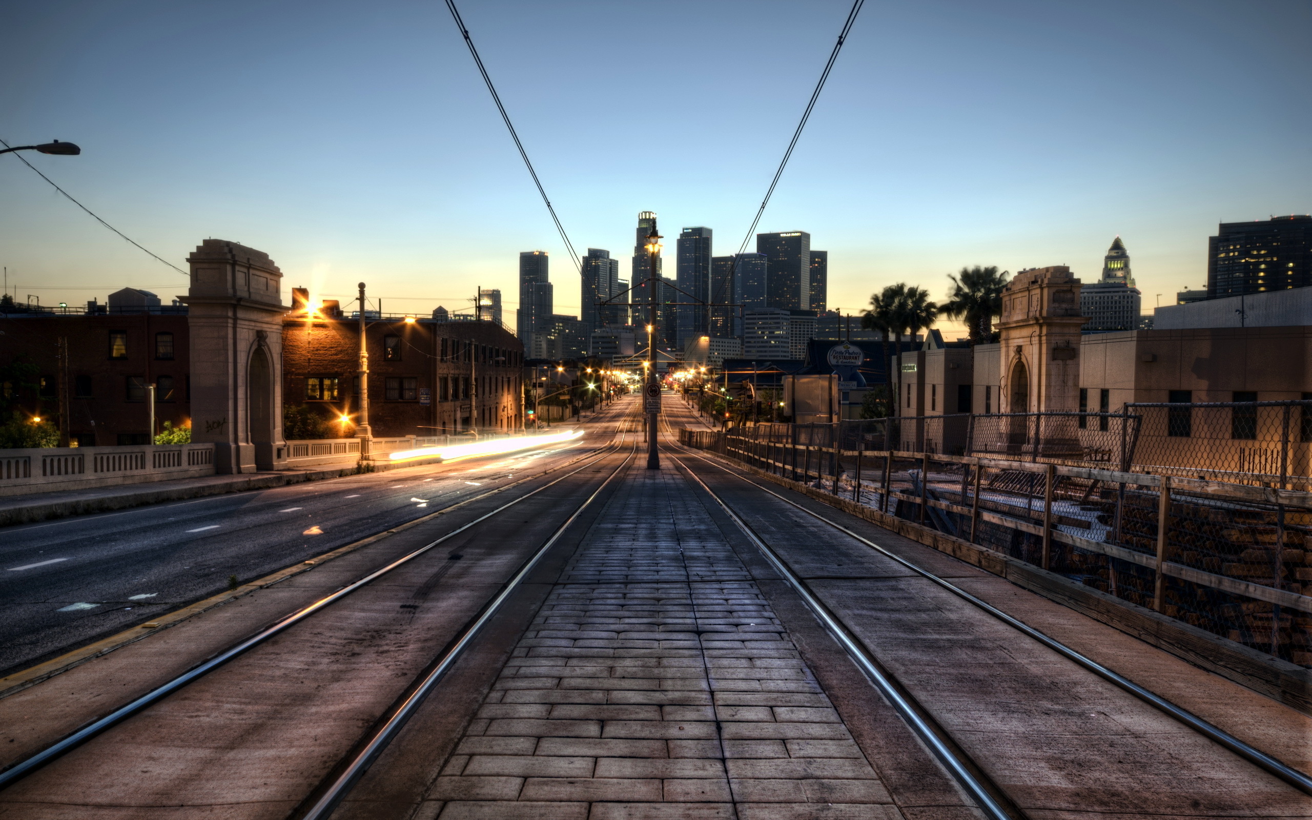 General 2560x1600 cityscape tram city lights USA Los Angeles