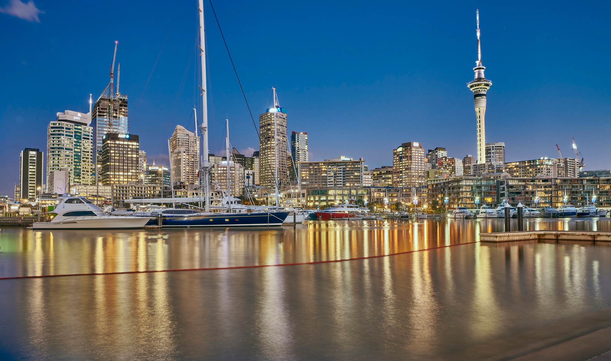 General 2048x1211 New Zealand harbor Auckland cityscape city lights