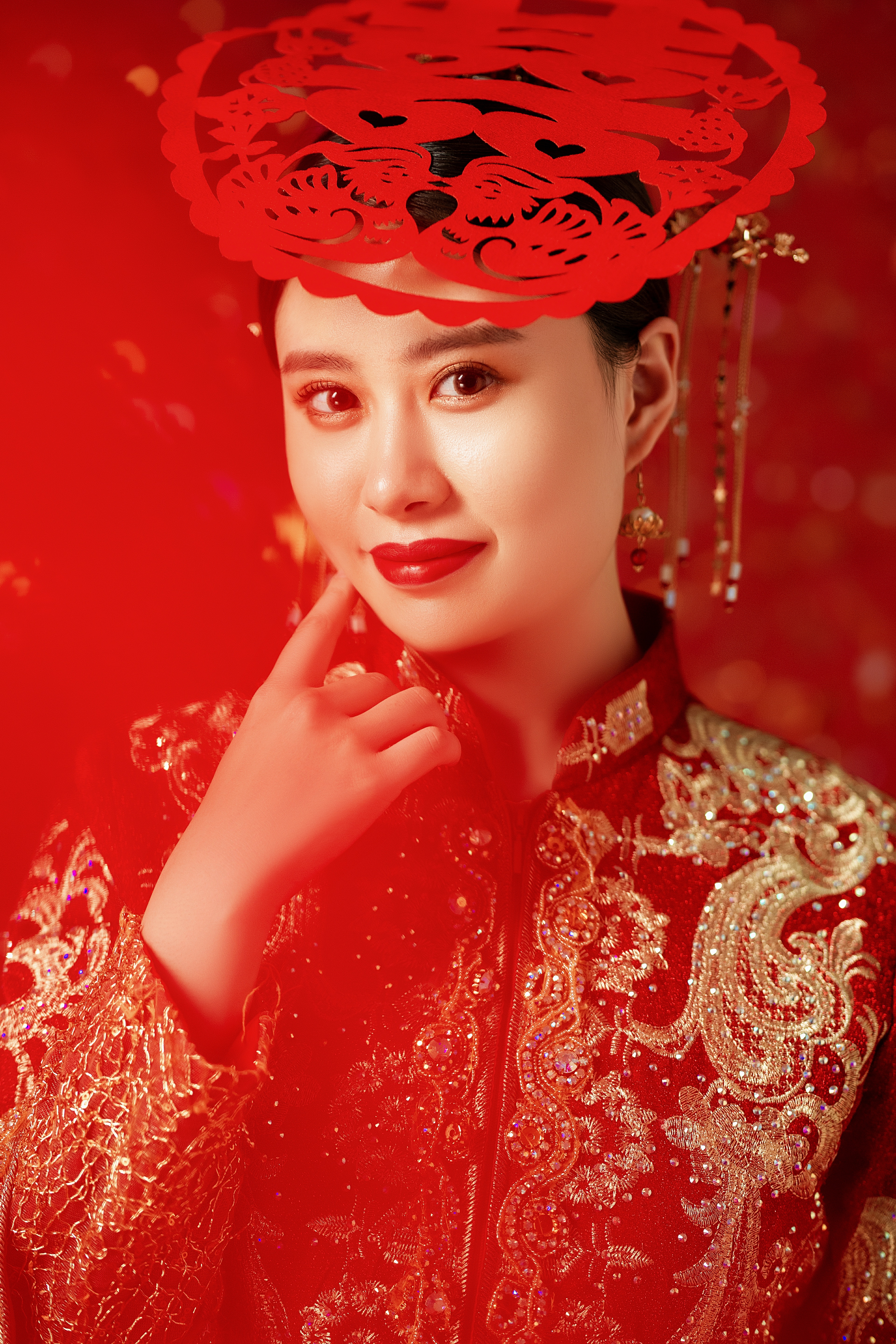People 3840x5760 photography Asian portrait white blouse red brides wedding dress chinese clothing women hanfu