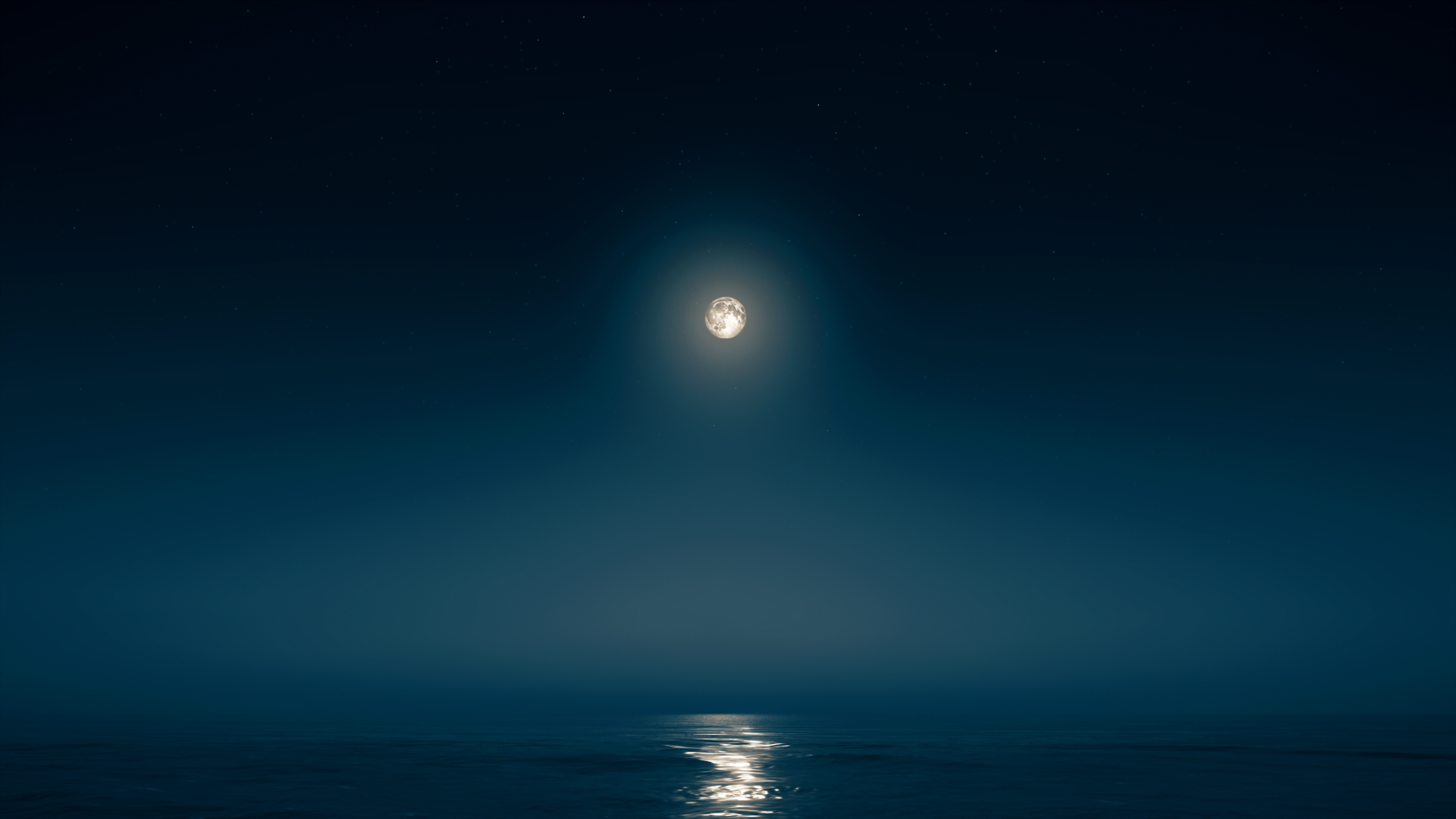 General 3840x2160 Assassins Creed: Odyssey moon rays night midnight landscape sea Moon dark full moon