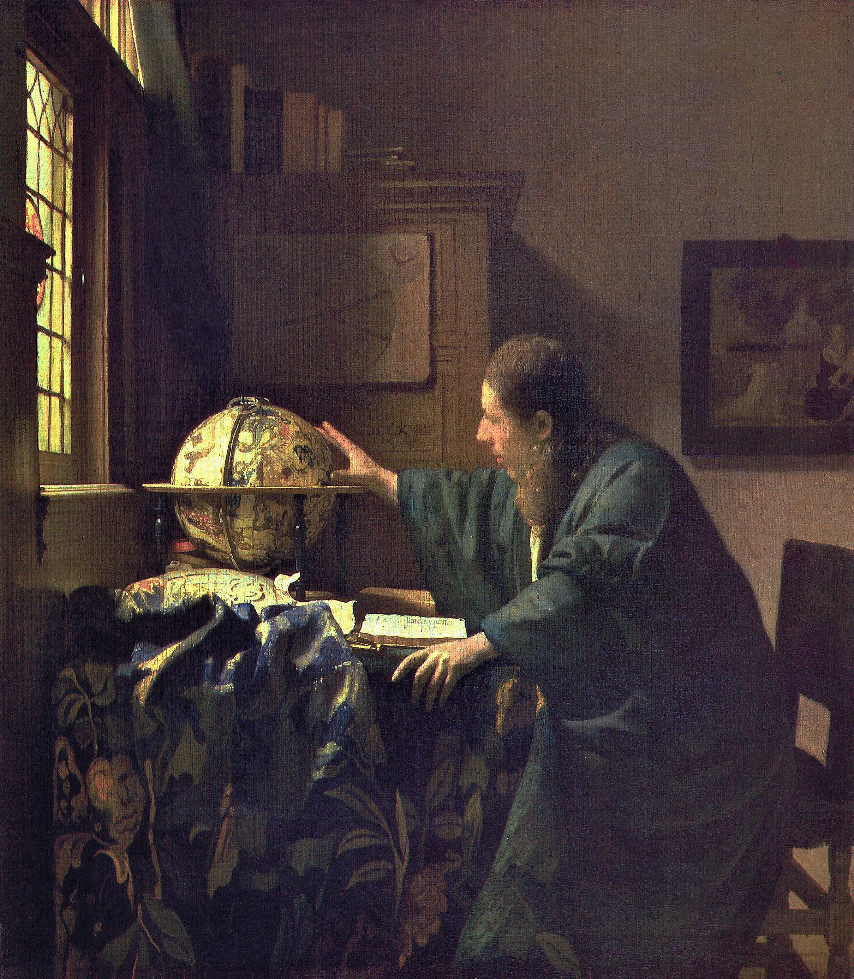 General 1745x2000 artwork painting classic art people men astronomy globes Johannes Vermeer table sitting chair