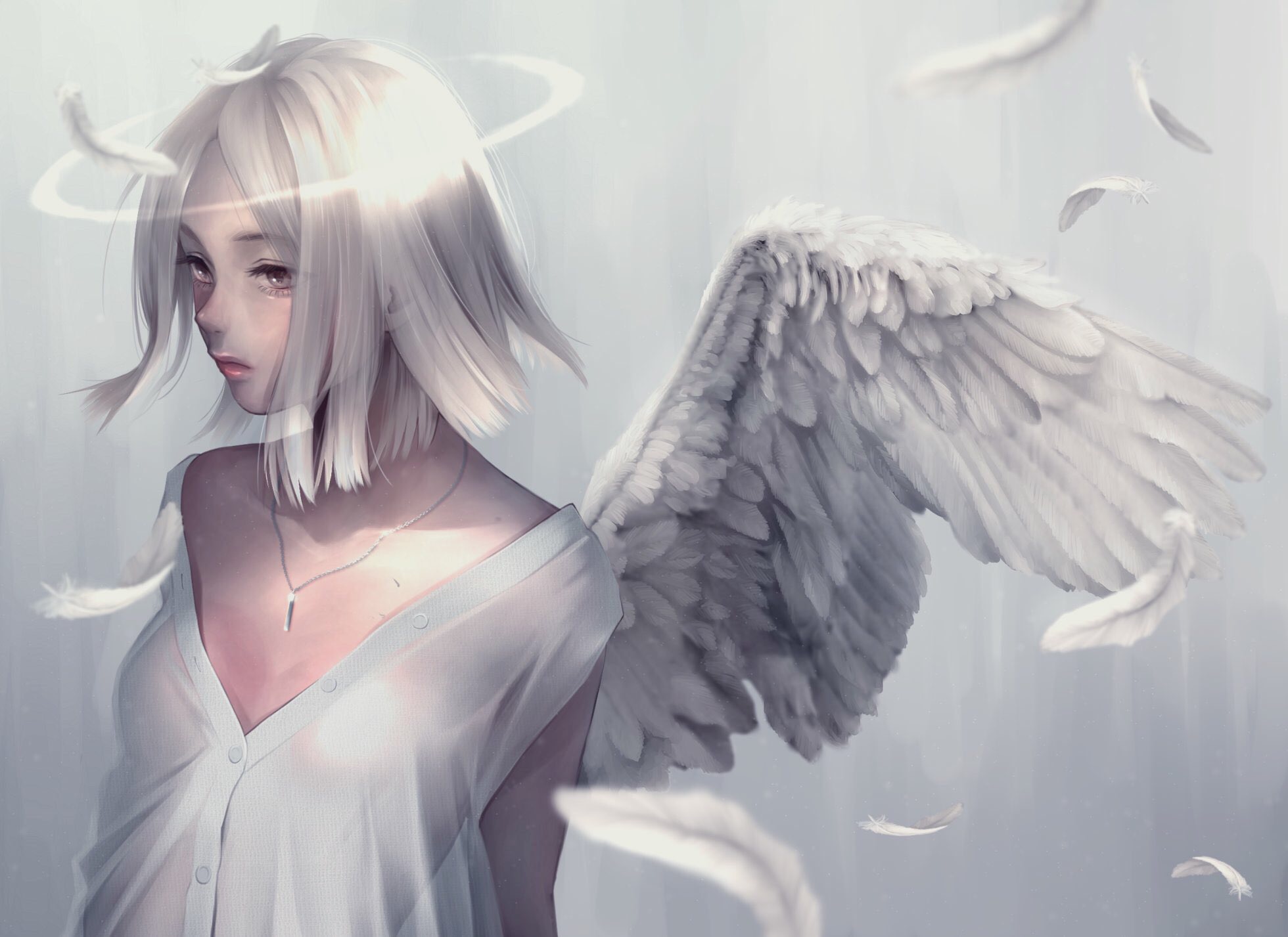Anime 1960x1427 angel wings anime girls anime fantasy art fantasy girl angel girl