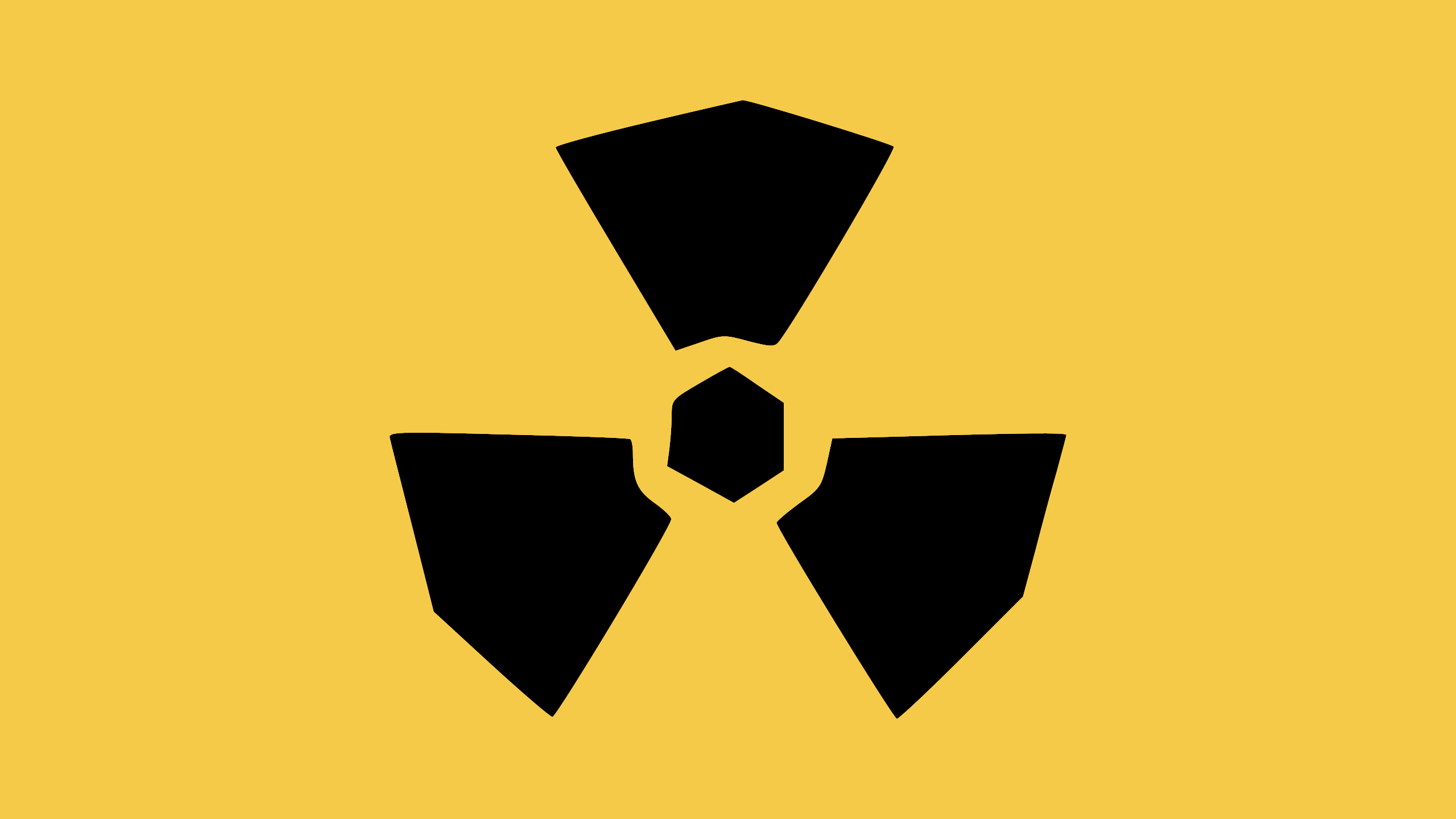 General 2560x1440 nuclear signs radioactive simple background yellow yellow background