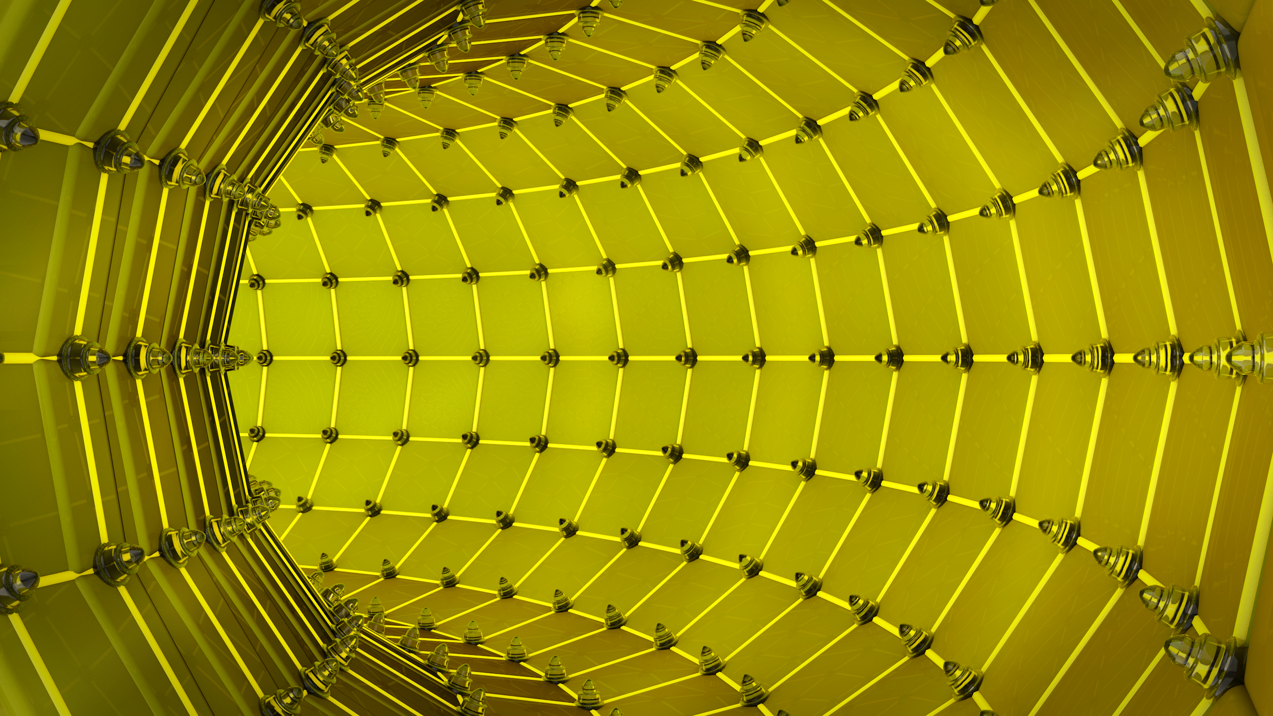 General 2560x1440 tunnel 3D Abstract yellow stripes twist