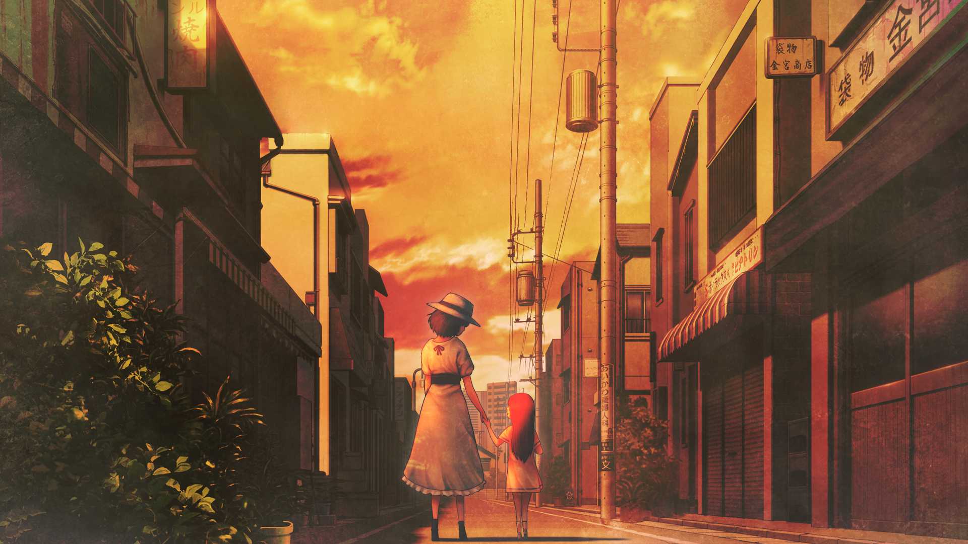 Anime 1920x1080 Steins;Gate Steins;Gate 0 Shiina Mayuri Shiina Kagari urban city sky anime girls anime