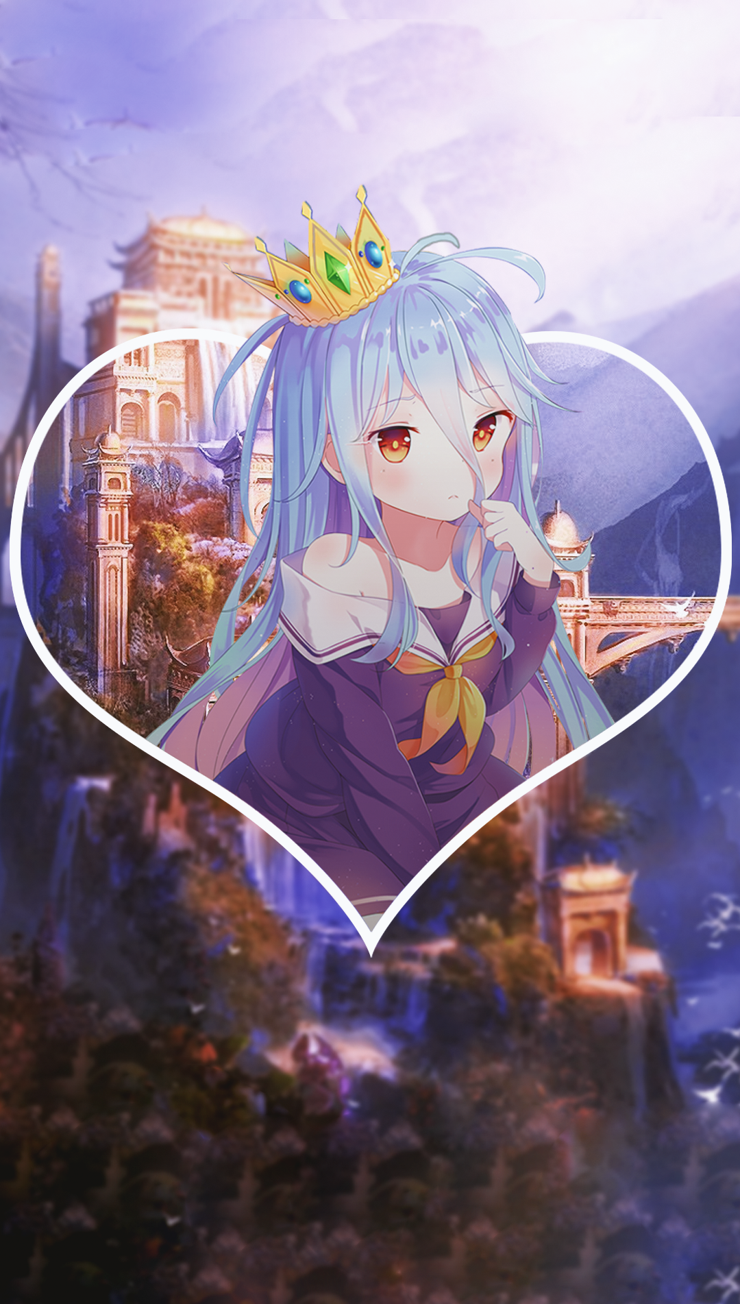 Anime 1080x1902 anime anime girls picture-in-picture Shiro (No Game No Life) No Game No Life