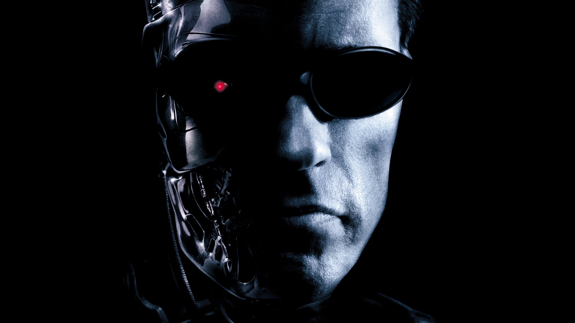 People 1920x1080 Terminator 3: Rise of the Machines movies Arnold Schwarzenegger 2003 (Year) cyborg dark sunglasses red eyes science fiction men simple background black background
