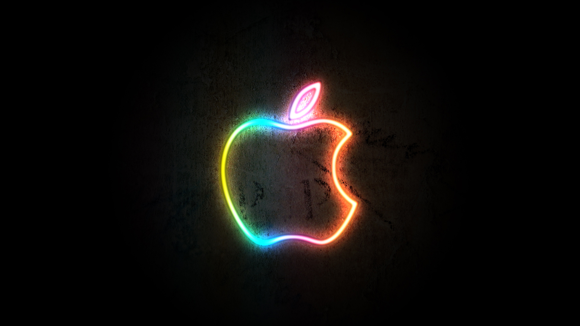 General 1920x1080 Apple Inc. logo dark background neon brand