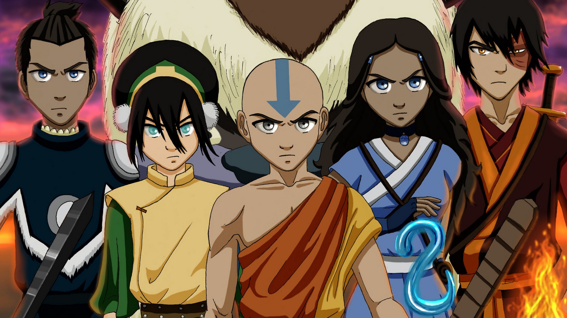 Anime 1920x1080 Avatar: The Last Airbender Aang Katara Sokka Prince Zuko Toph Beifong Appa