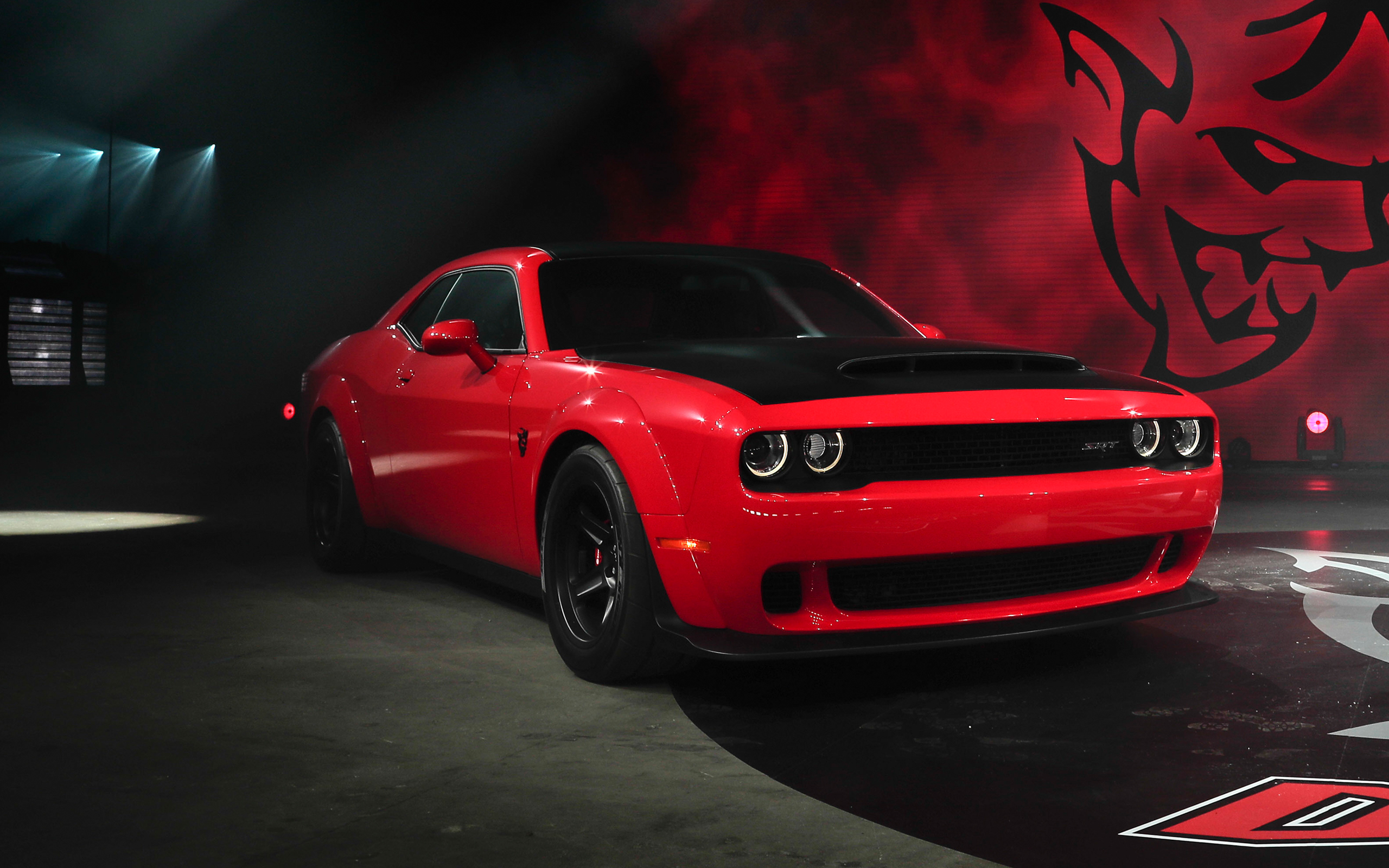General 2560x1600 Dodge Challenger car vehicle red cars muscle cars American cars Stellantis