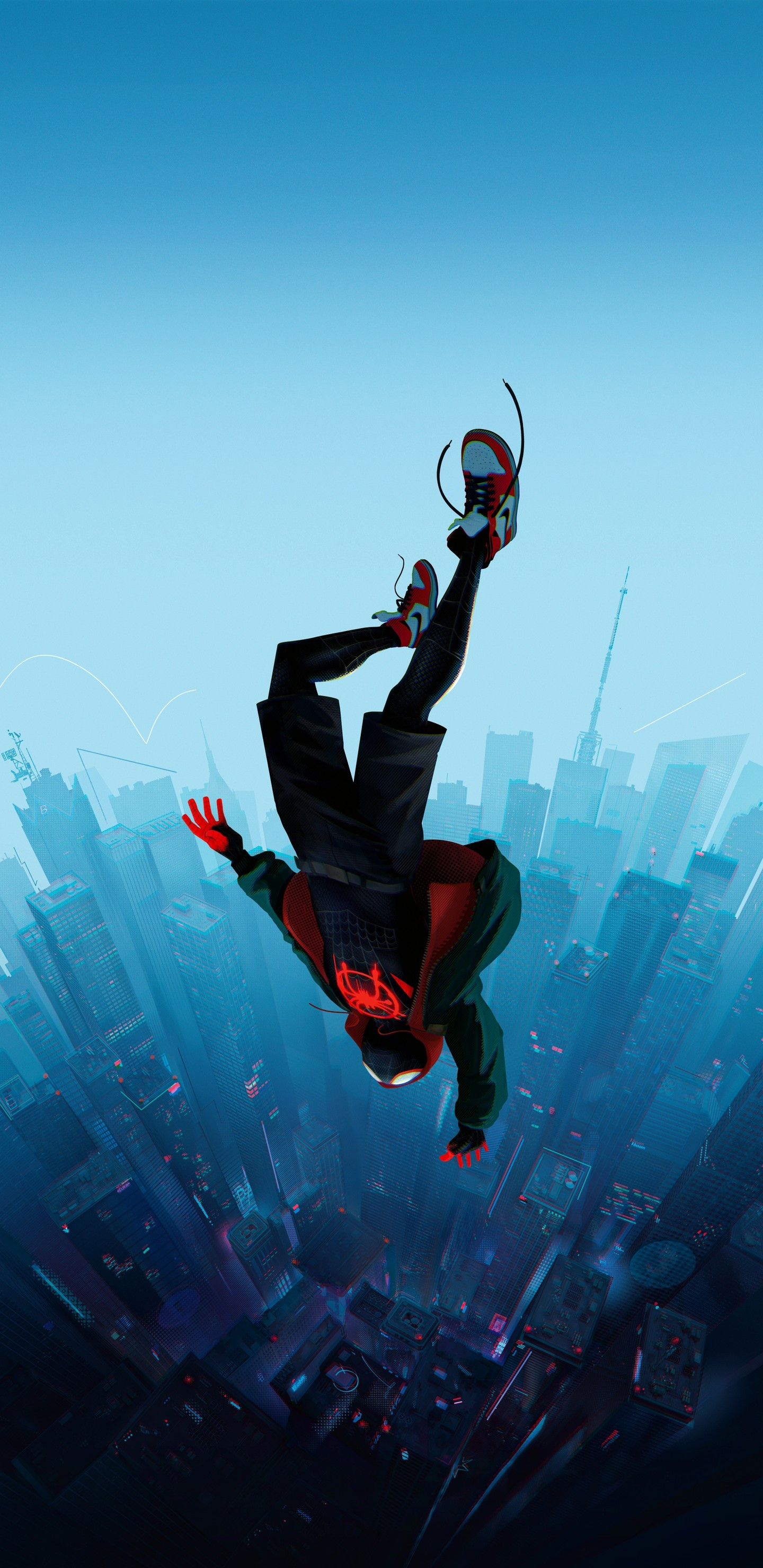 Miles Morales, falling, Spider-Man: Into the Spider-Verse, Spider-Man