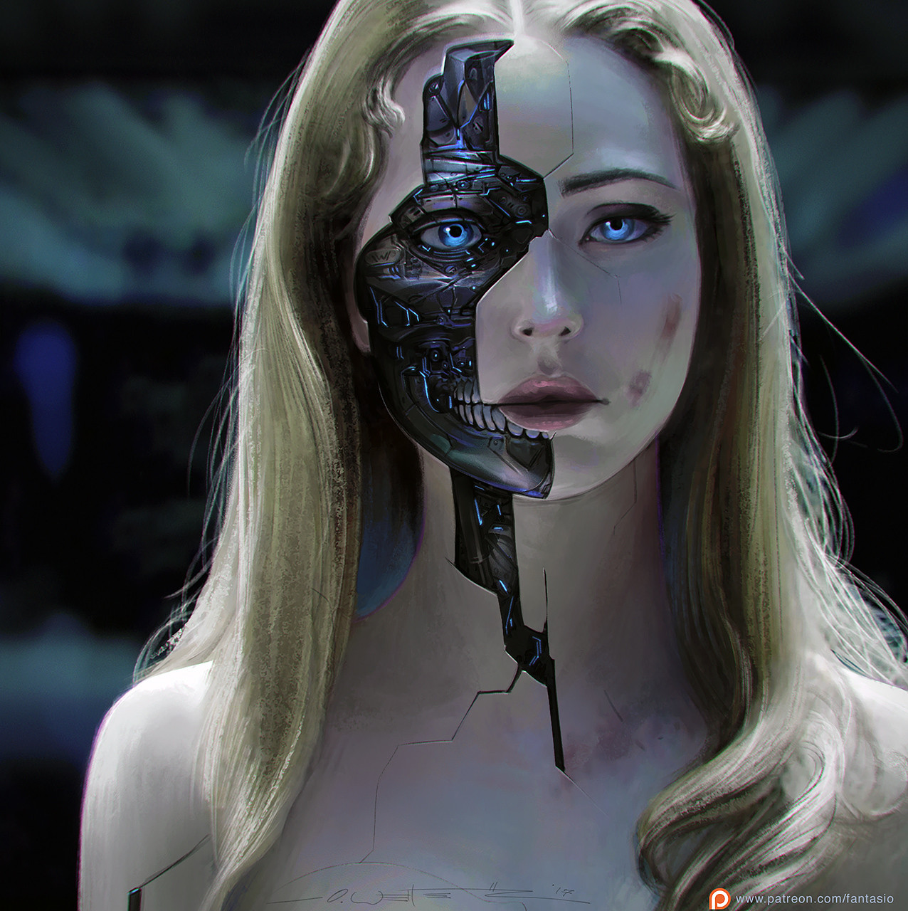 General 1276x1280 blonde robot digital art face science fiction blue eyes Westworld