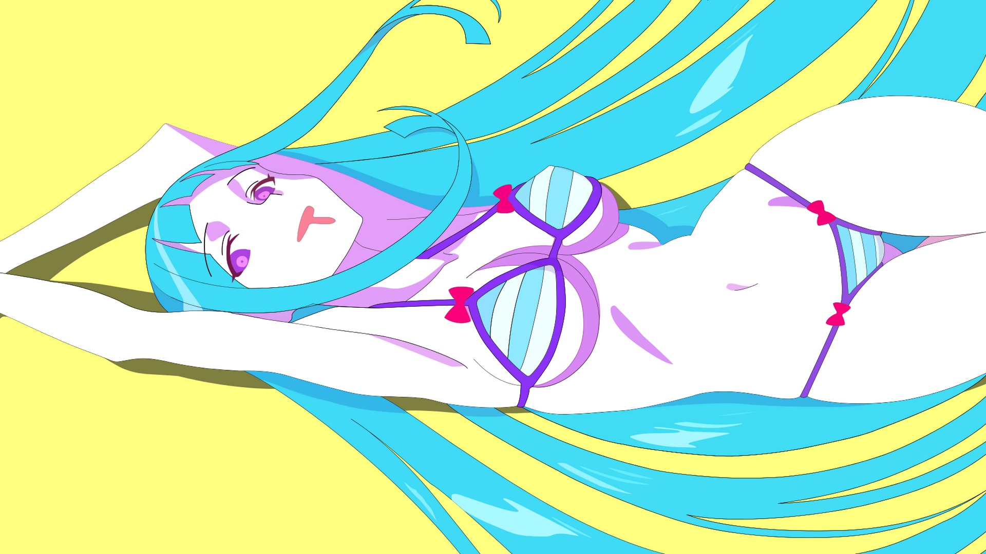 Anime 1920x1080 bikini yellow background anime girls anime ME! ME! ME!