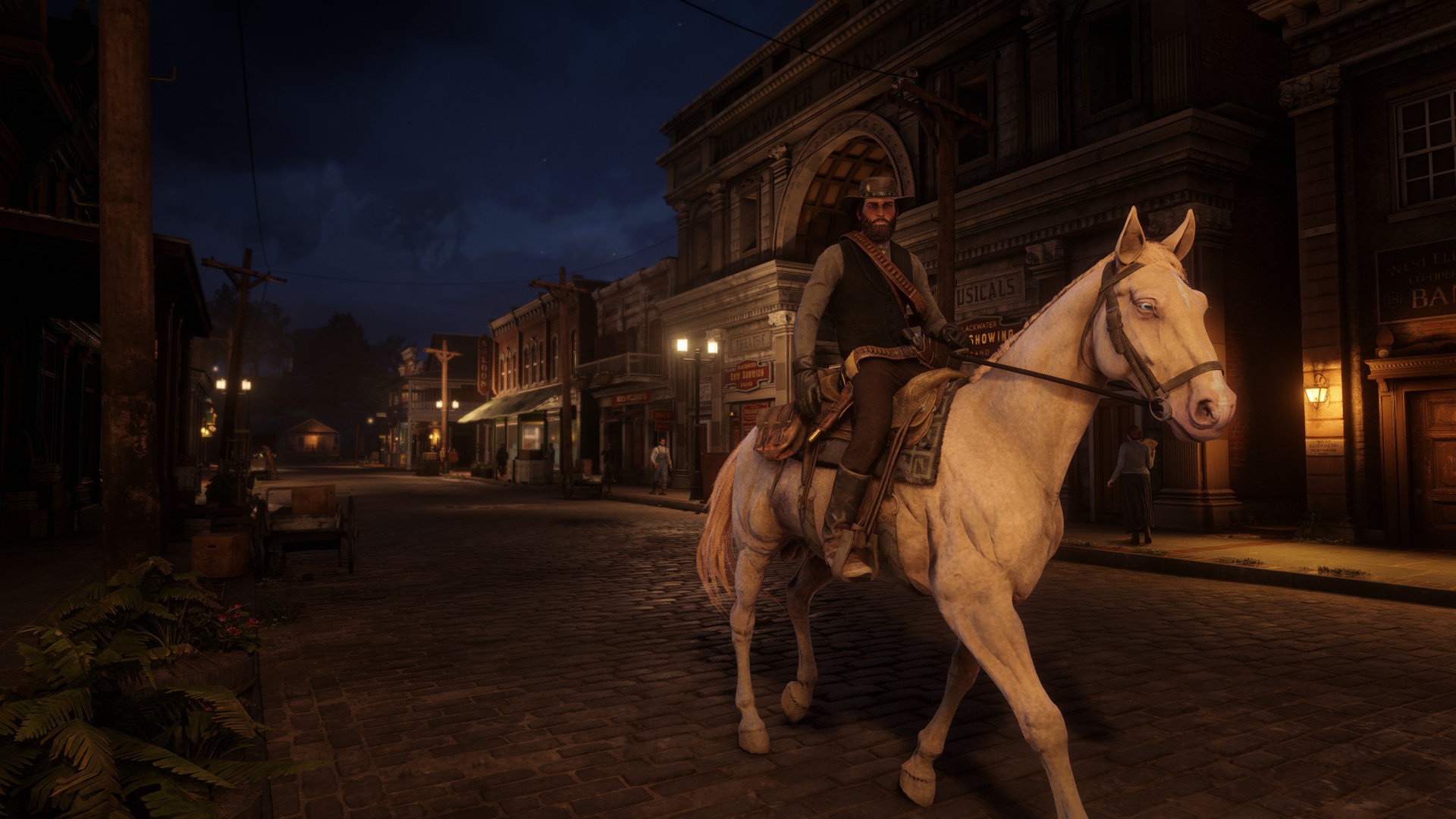 General 1920x1080 Red Dead Redemption 2 night horse cowboy history Arthur Morgan Saint Denis (Red Dead Redemption 2) video game art