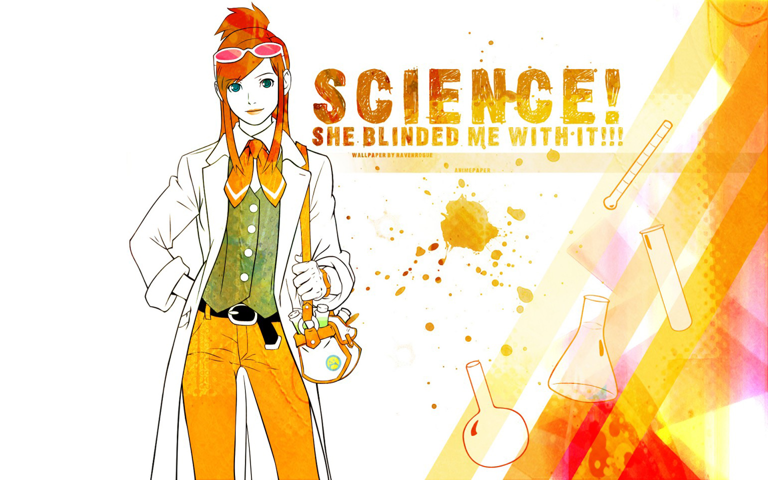 Anime 1536x960 science redhead chemistry ace attorney Ema Skye video games video game girls