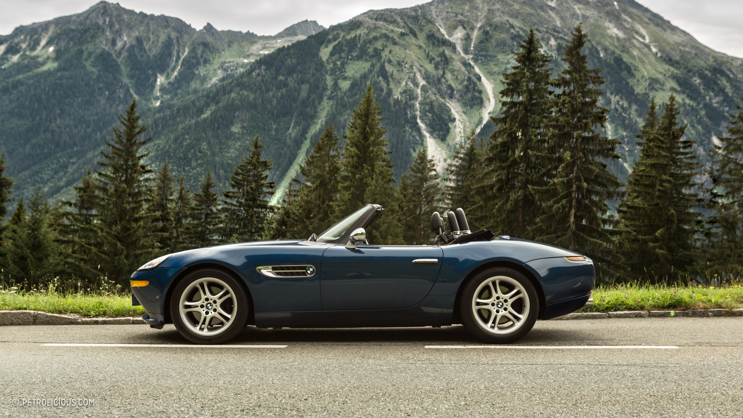General 2560x1440 BMW Z8 Alps mountains car BMW side view watermarked German cars convertible Roadster