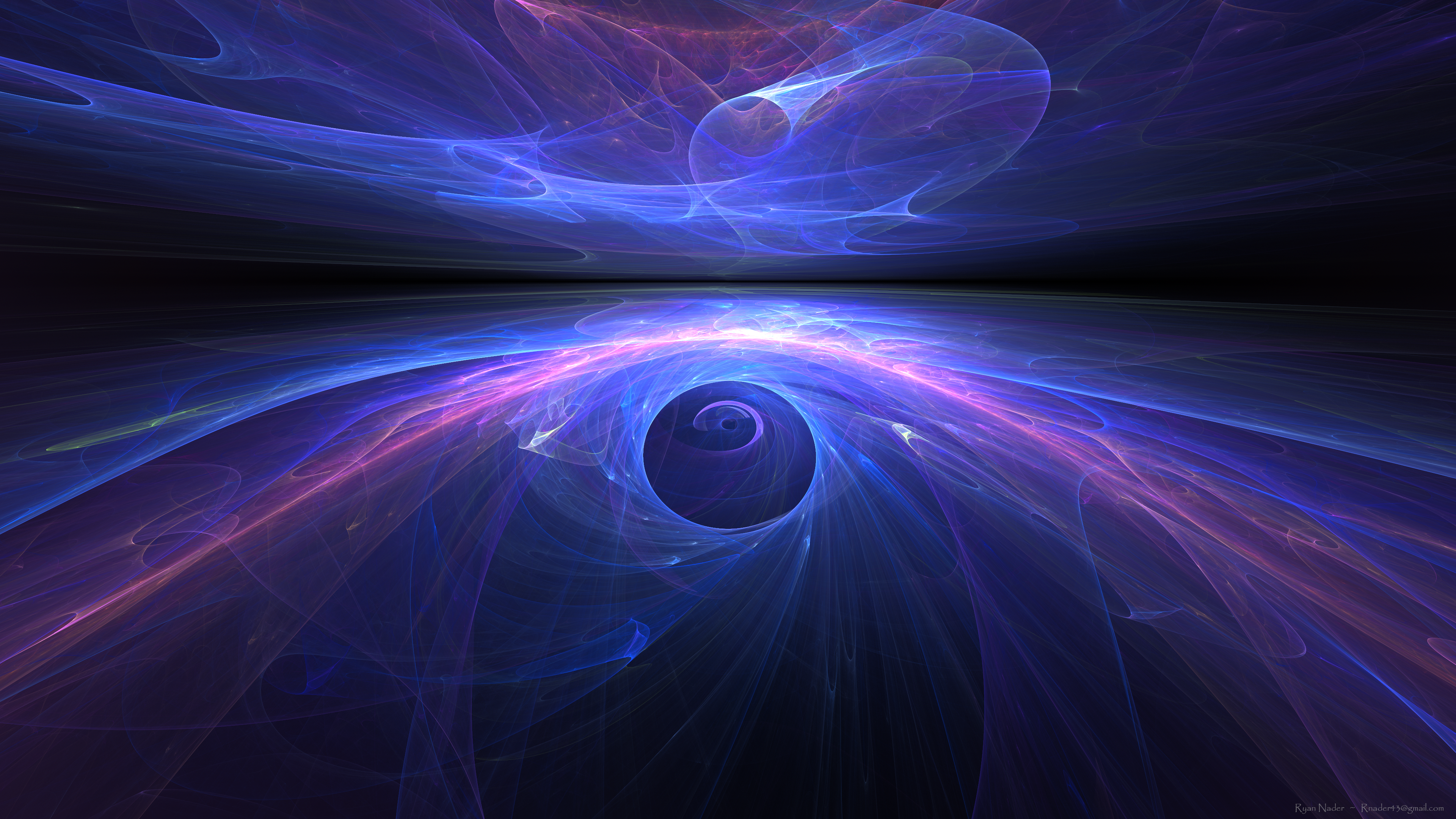 General 3840x2160 fractal purple background fractal flame Apophysis abstract 3D fractal portal digital art watermarked