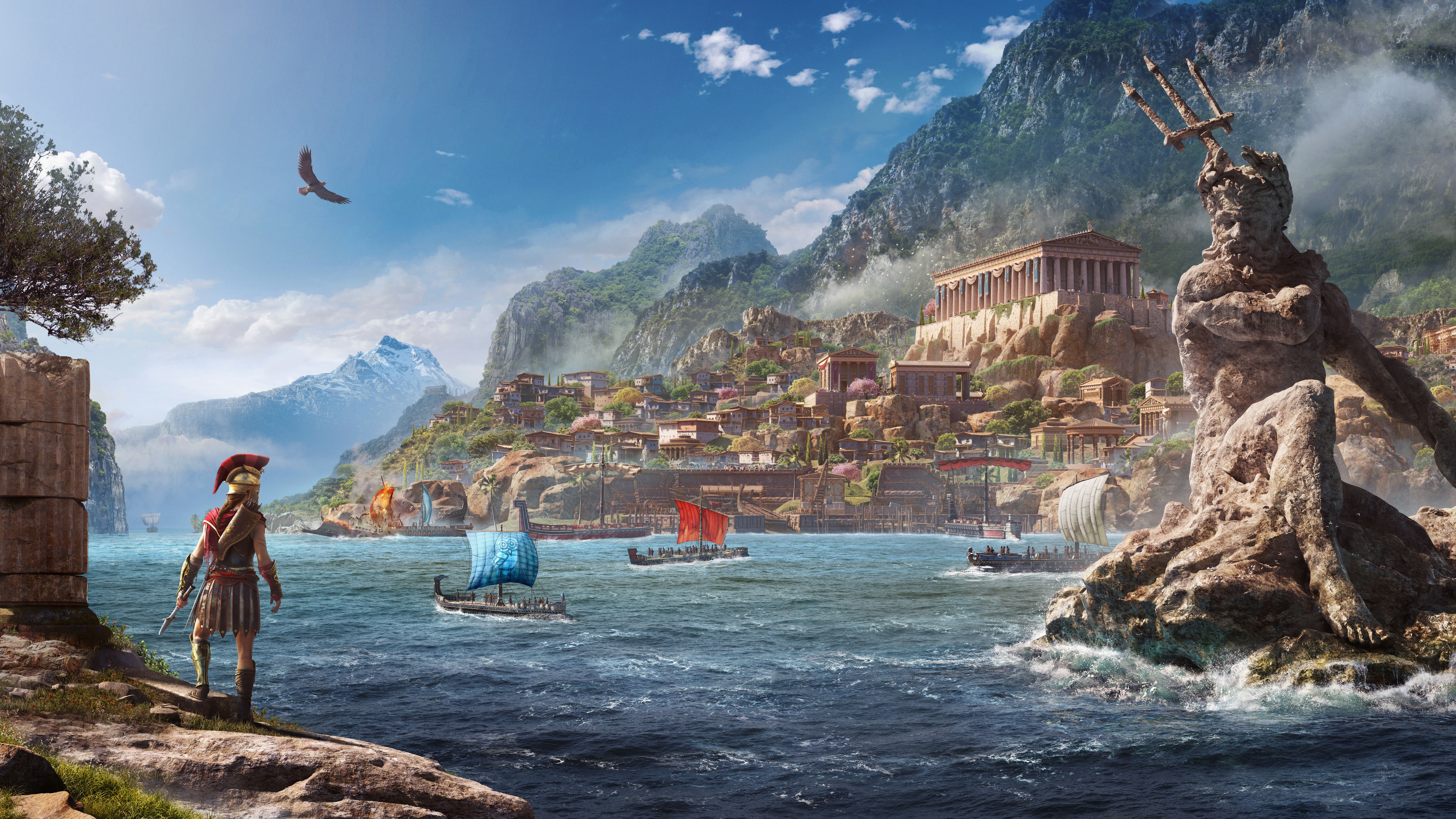 General 7680x4320 Assassin's Creed Assassin's Creed: Odyssey ancient Greek Mythological Poseidon Athens Sparta Kassandra Ubisoft Ikaros digital art video games