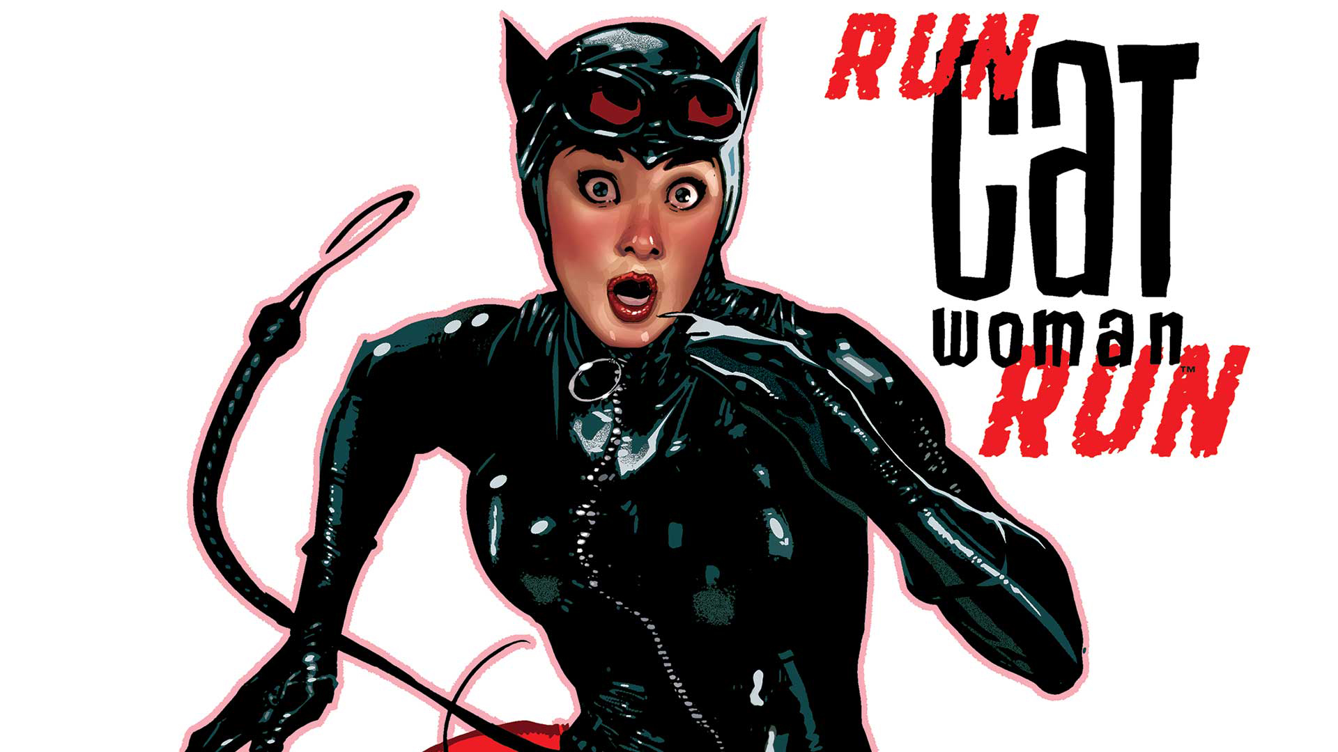 General 1920x1080 Catwoman DC Comics illustration Adam Hughes white background digital art simple background text