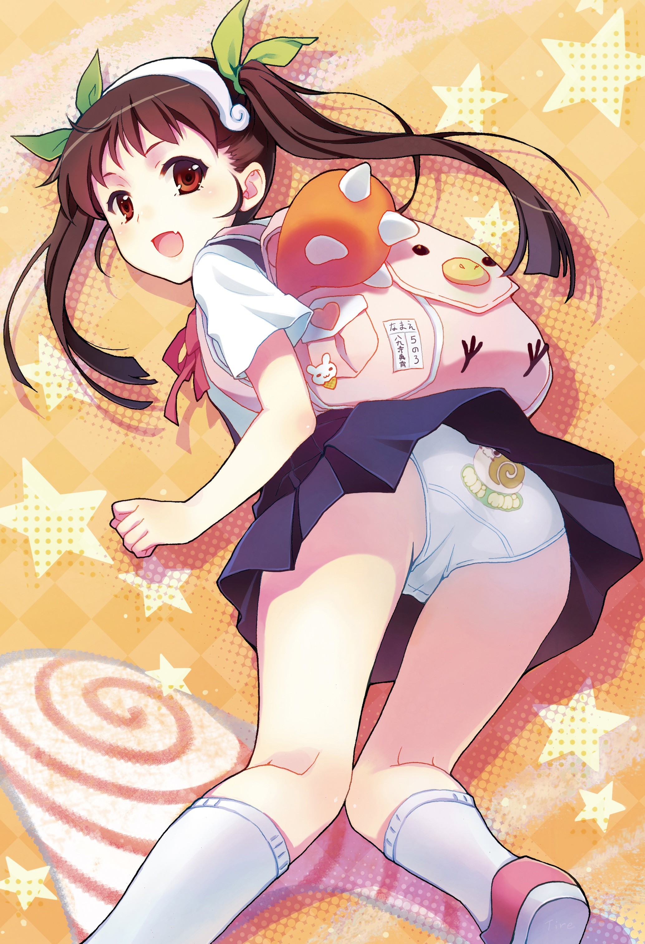 Anime Monogatari Series Hachikuji Mayoi Twintails Panties 69x3024 Wallpaper Wallhaven Cc