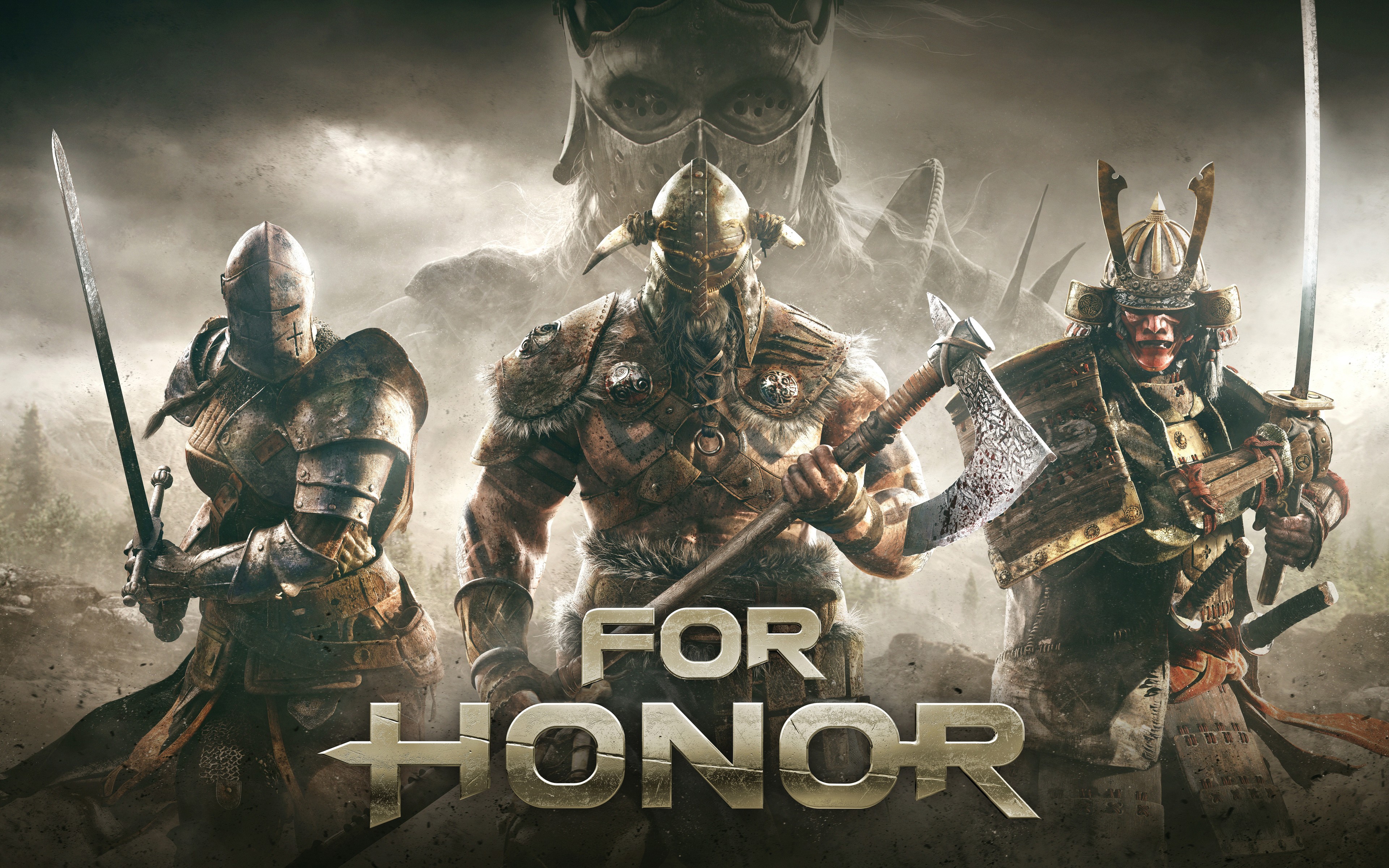 General 3840x2400 For Honor Ubisoft knight video games vikings samurai PC gaming sword axes katana video game men armor fantasy armor