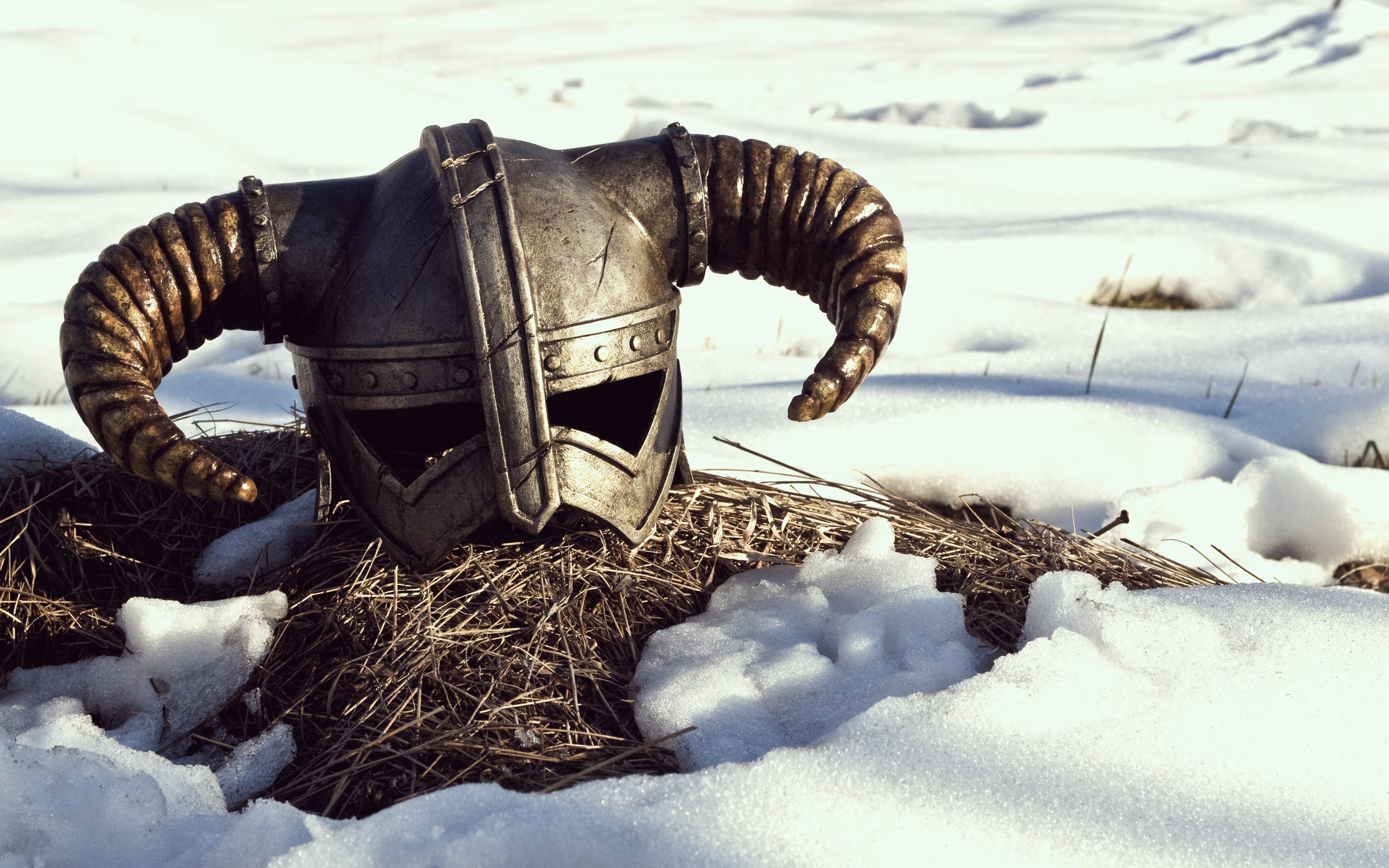 General 2560x1600 The Elder Scrolls V: Skyrim helmet snow horns video games PC gaming helmet with horn
