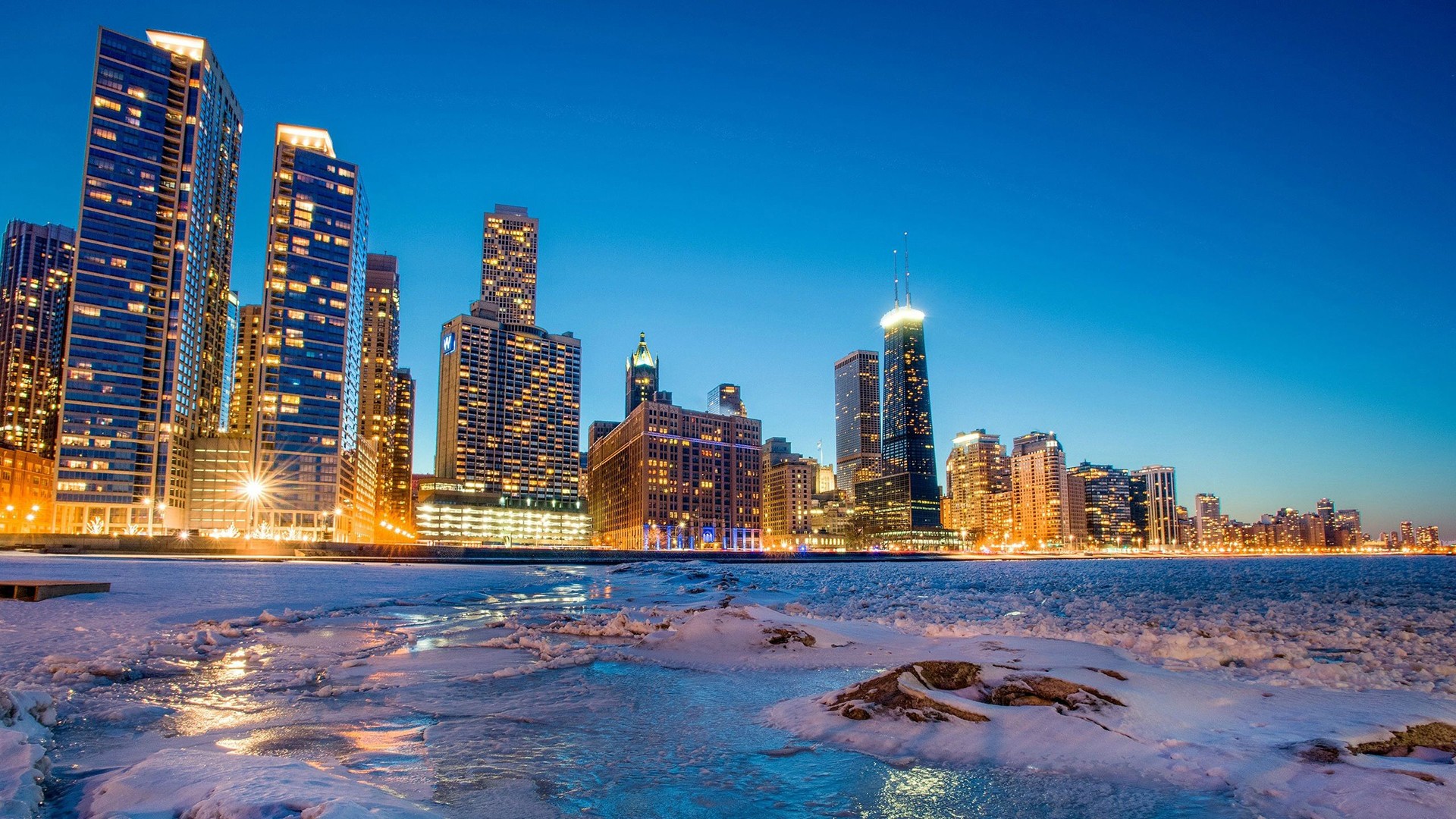 General 1920x1080 winter ice Chicago USA city
