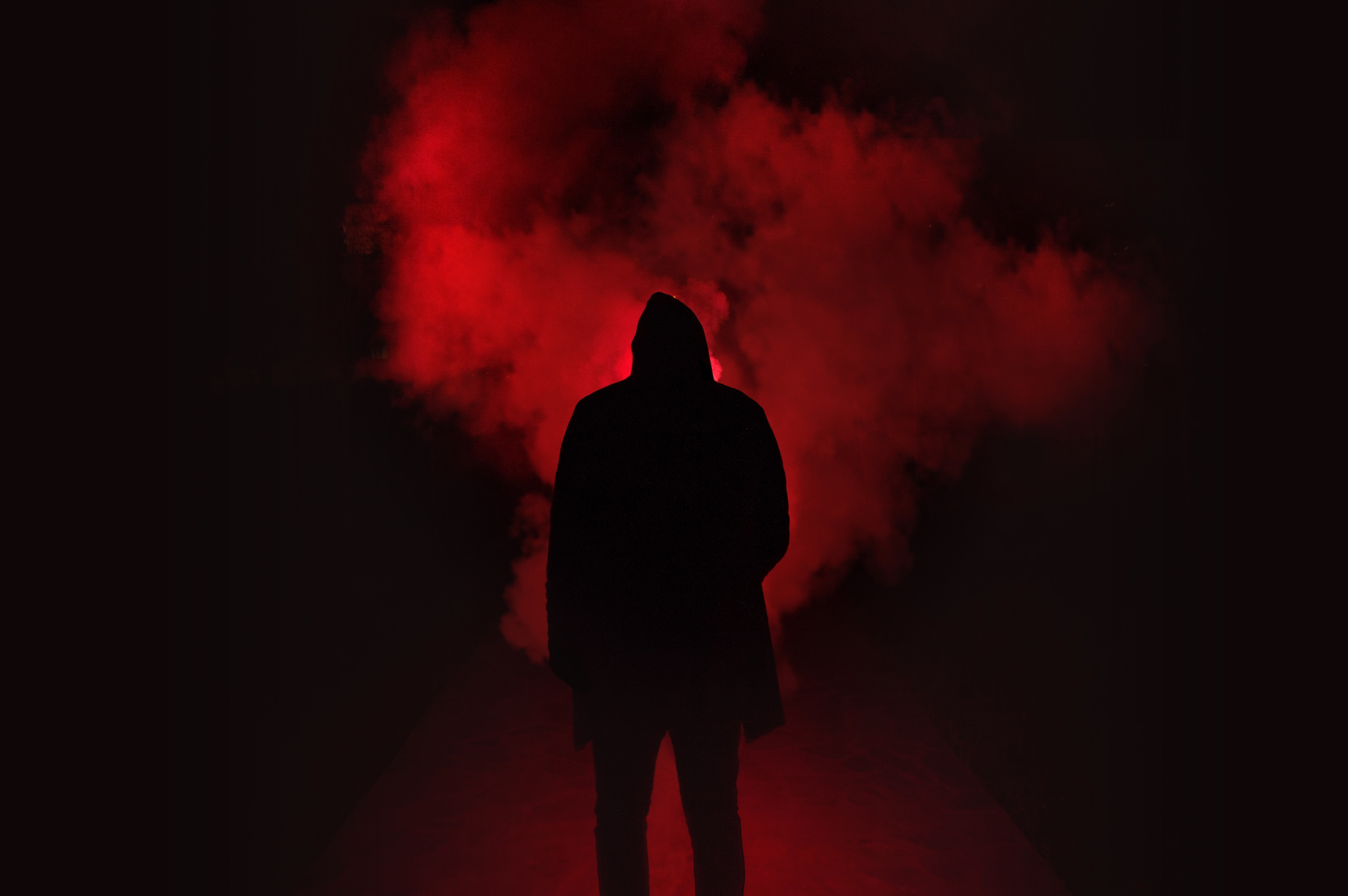 People 6016x4000 smoke silhouette photography dark red light minimalism simple background red
