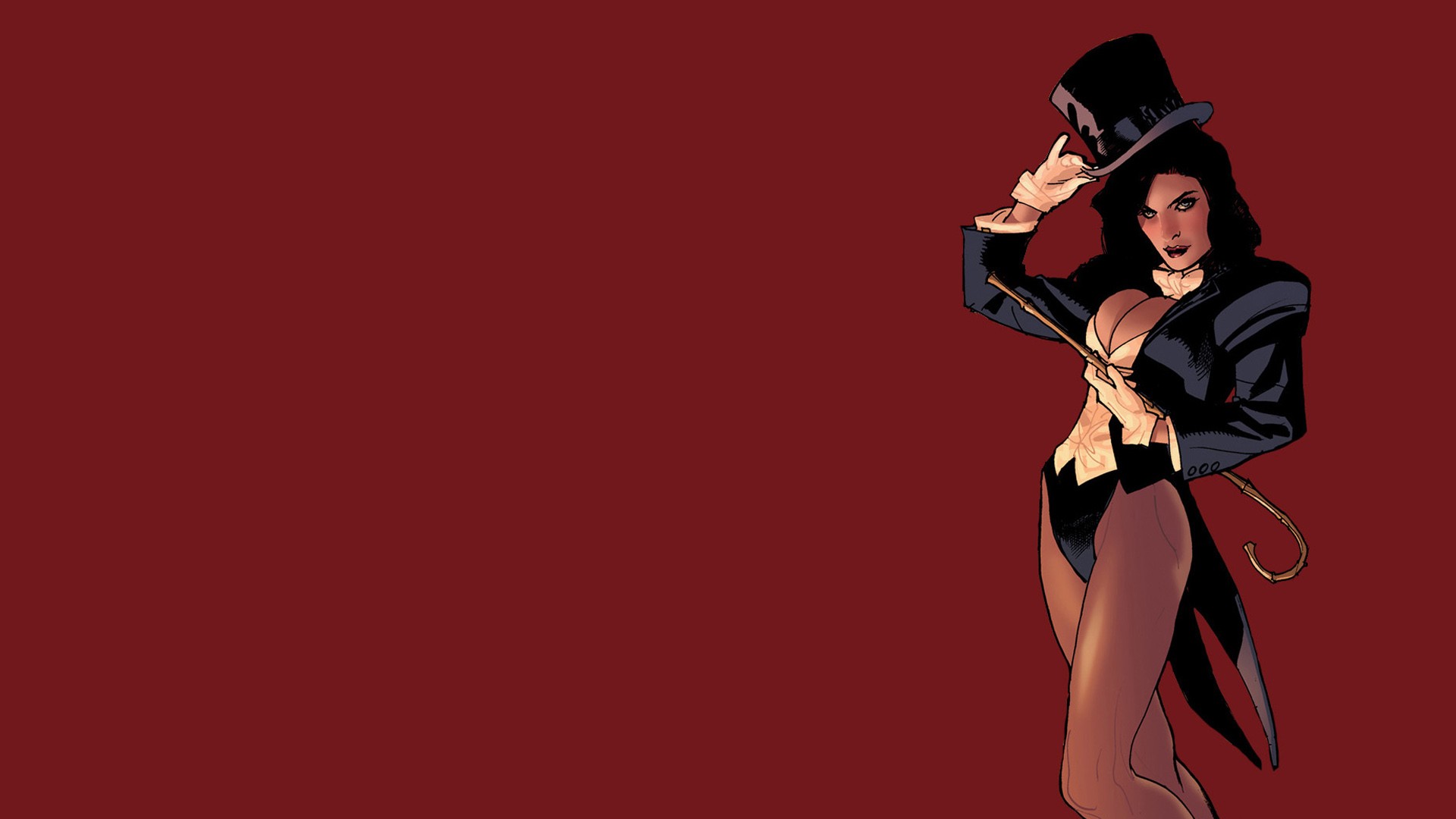 General 1920x1080 Zatanna DC Comics Adam Hughes red background illustration superheroines simple background digital art