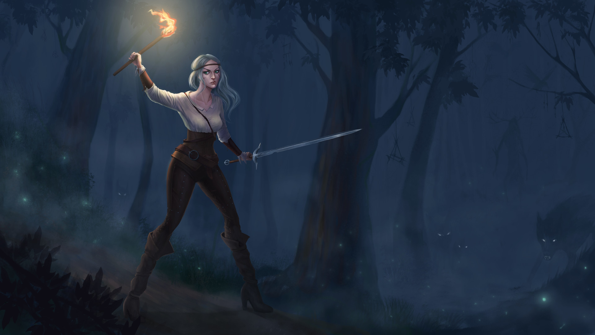 General 1920x1080 Cirilla Fiona Elen Riannon The Witcher 3: Wild Hunt artwork fantasy art fantasy girl The Witcher fan art digital art video games