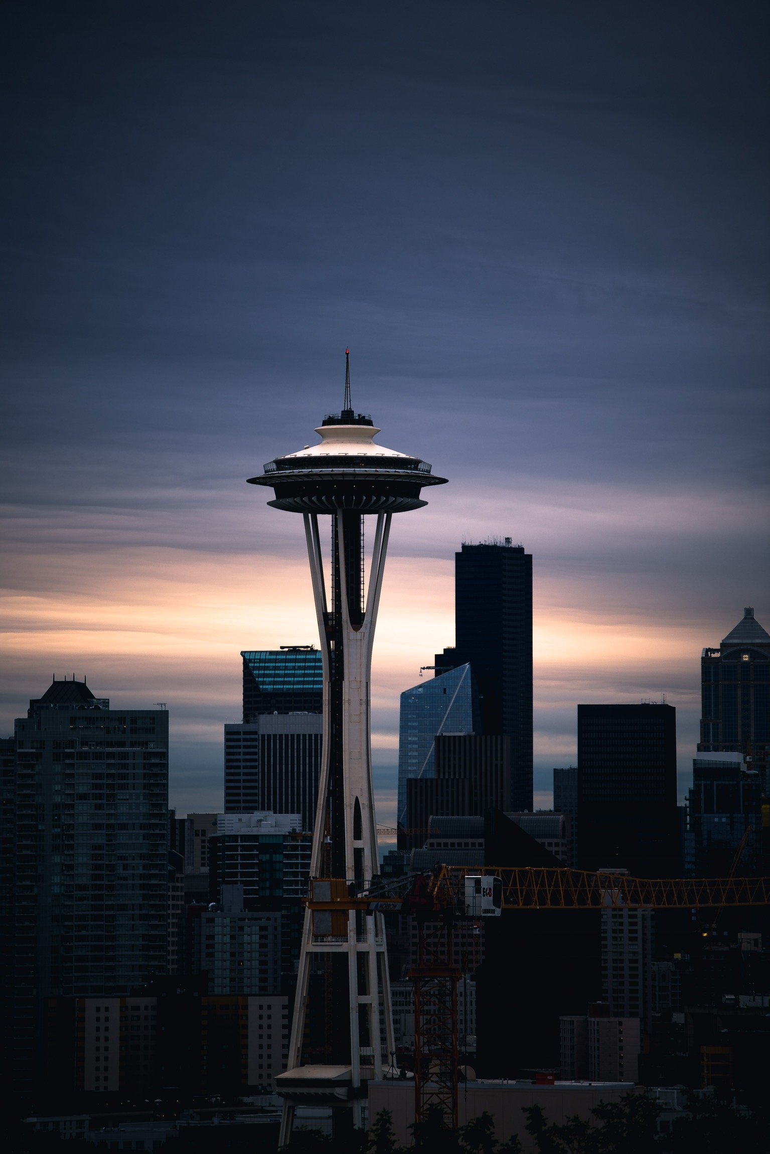 General 1535x2300 photography skyline tower building portrait display Seattle Space Needle Washington (state) USA dark